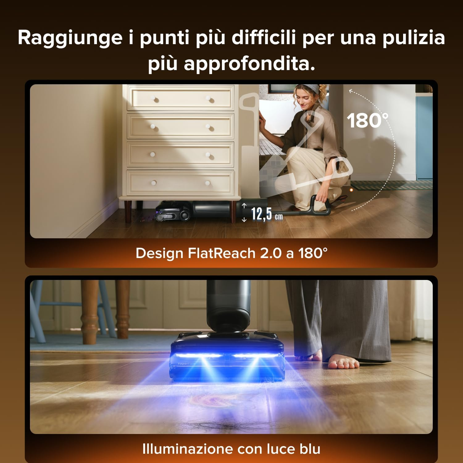 ASPIRAPOLVERE ROBOROCKF25 Steam, Potenza 269 W, Nero