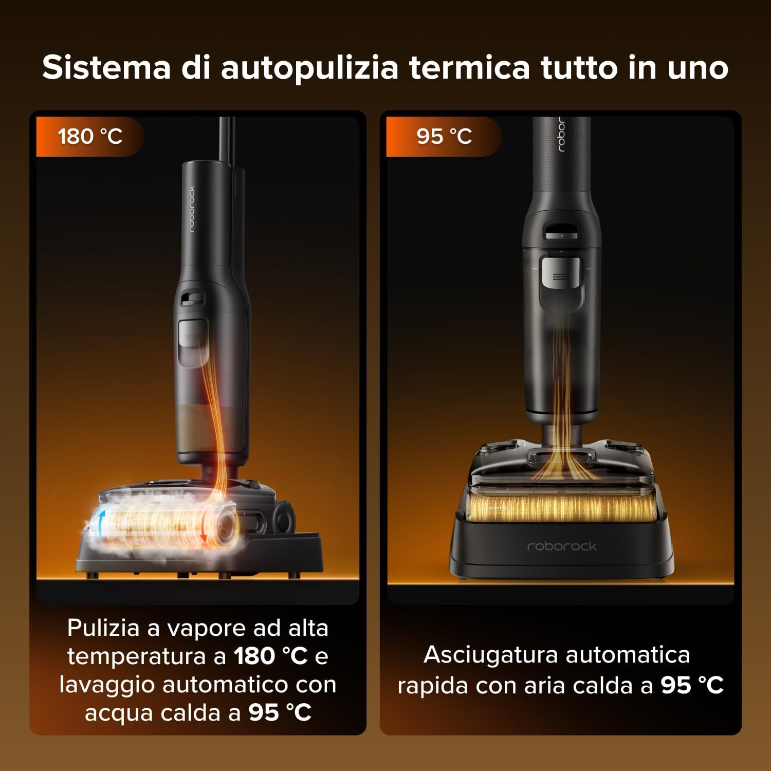 ASPIRAPOLVERE ROBOROCKF25 Steam, Potenza 269 W, Nero