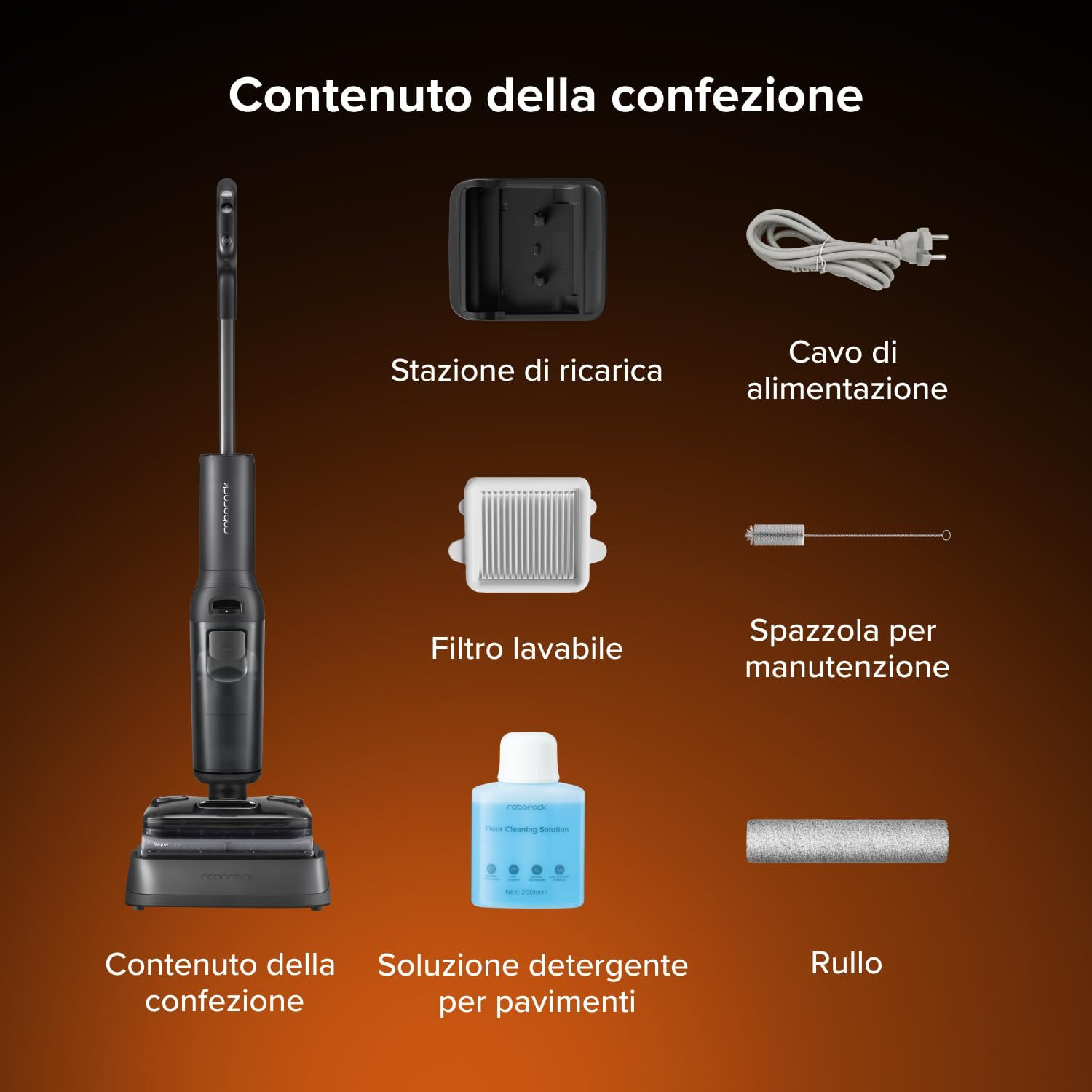 ASPIRAPOLVERE ROBOROCKF25 Steam, Potenza 269 W, Nero