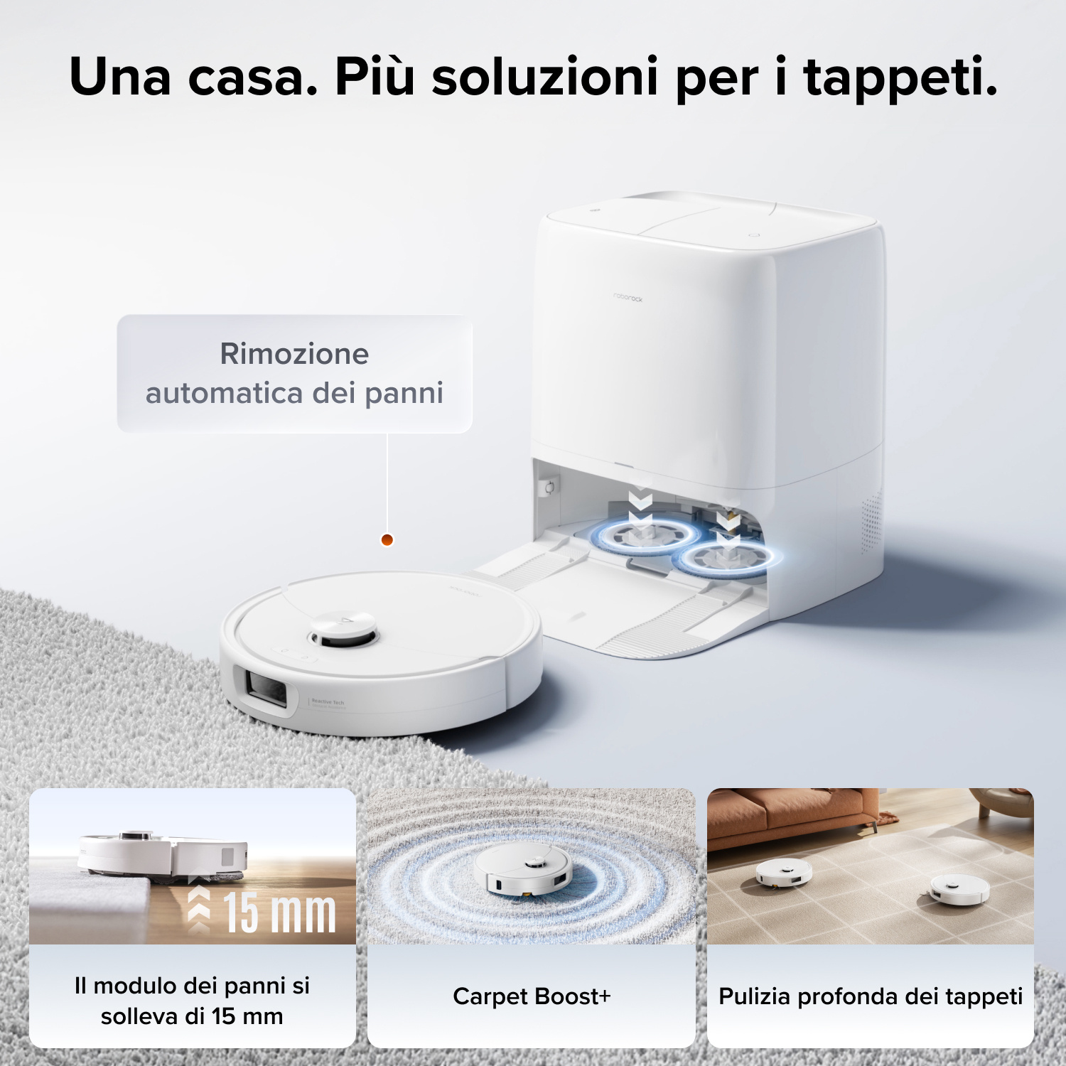 ROBOT ASPIRAPOLVERE ROBOROCK QREVO 2 PROX W        , Potenza 60 W, Lavapavimenti, Autonomia fino a 180 min, Sensore di superficie, Spazzola laterale, Base di carica, Bianco