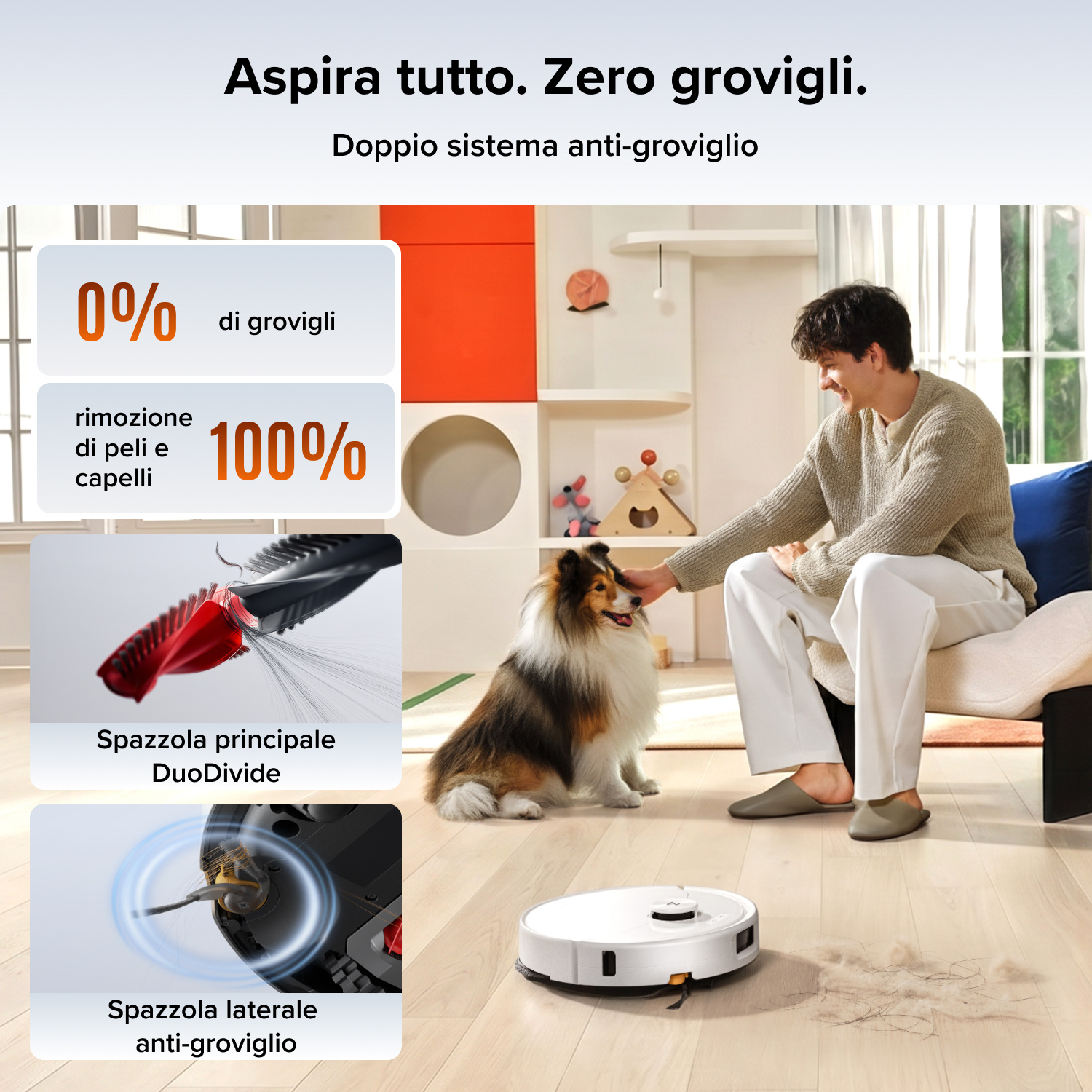 ROBOT ASPIRAPOLVERE ROBOROCK QREVO 2 PROX W        , Potenza 60 W, Lavapavimenti, Autonomia fino a 180 min, Sensore di superficie, Spazzola laterale, Base di carica, Bianco