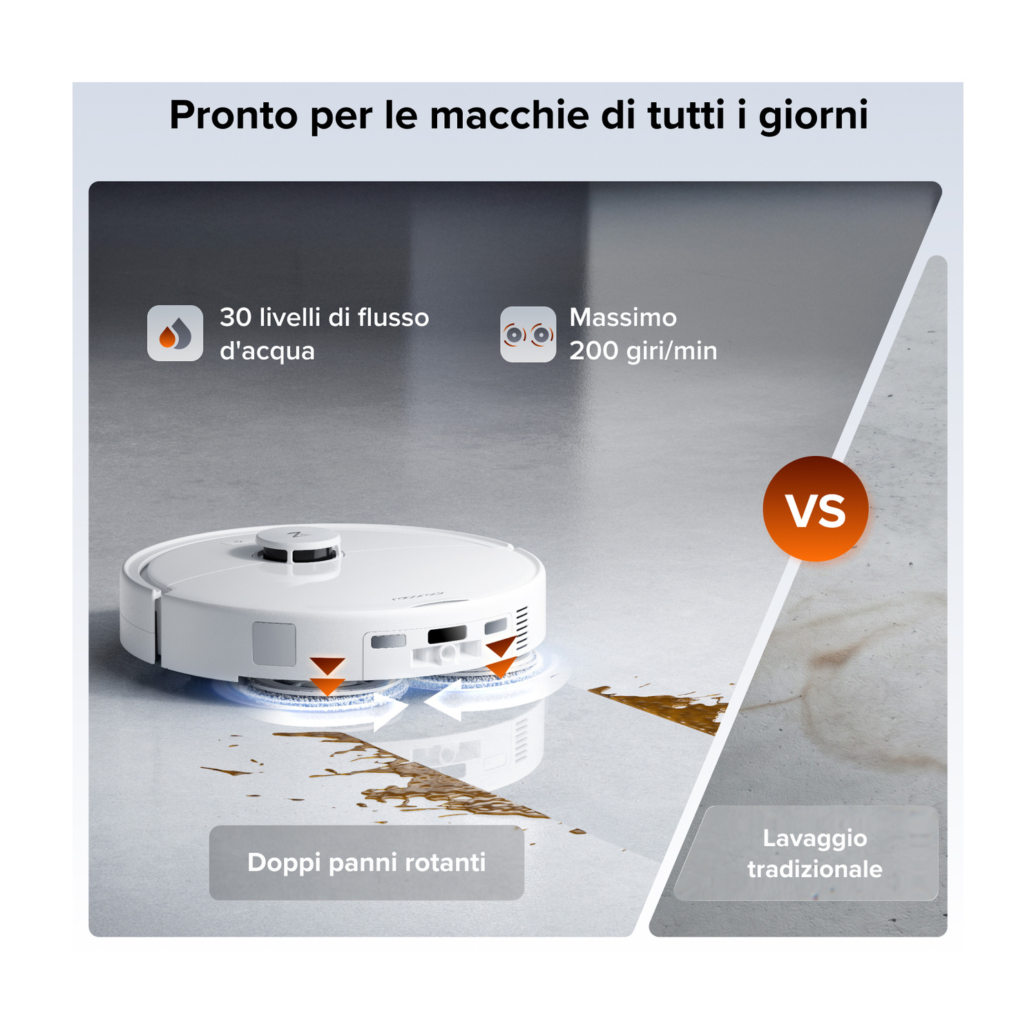 ROBOT ASPIRAPOLVERE ROBOROCK QREVO 2 PROX W        , Potenza 60 W, Lavapavimenti, Autonomia fino a 180 min, Sensore di superficie, Spazzola laterale, Base di carica, Bianco