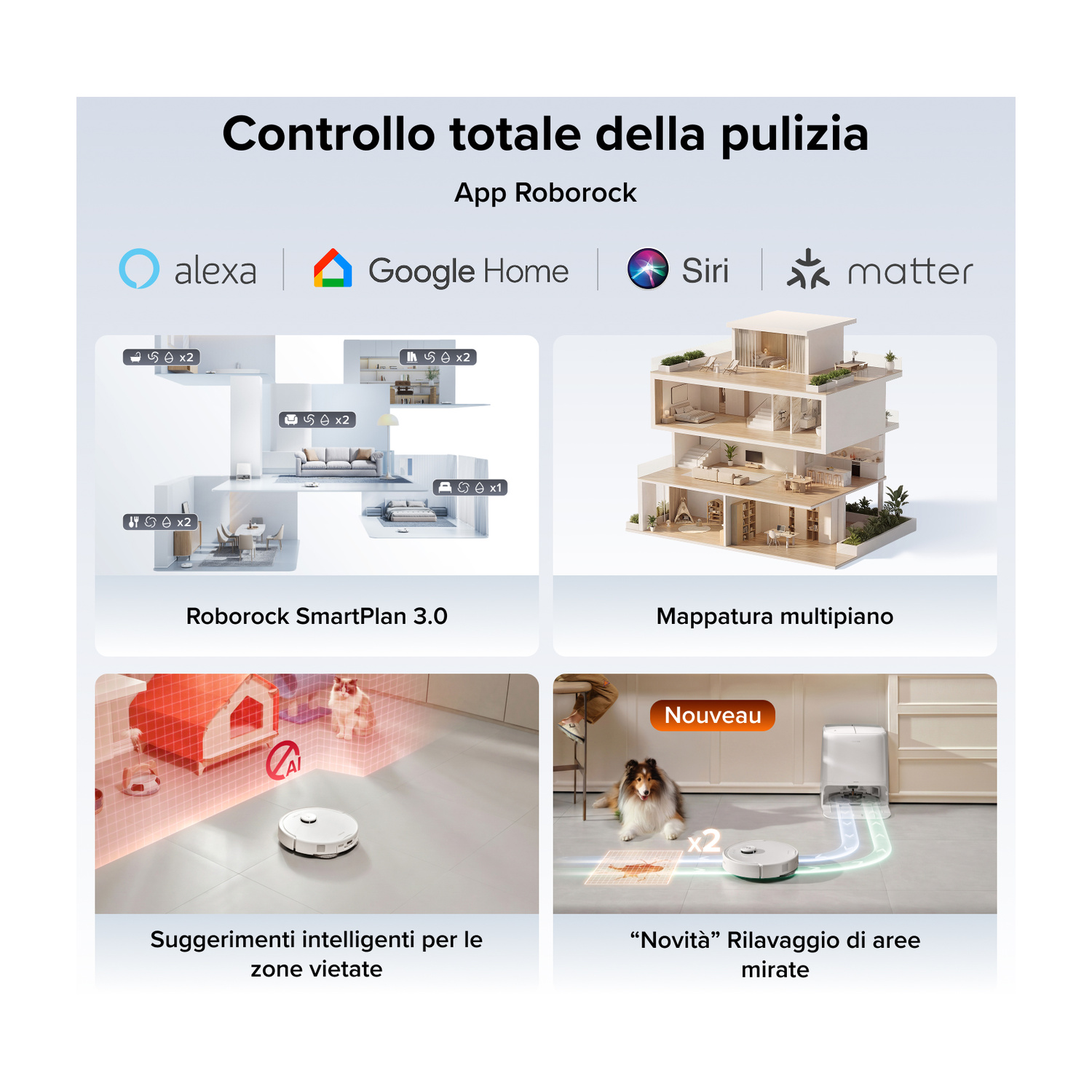 ROBOT ASPIRAPOLVERE ROBOROCK QREVO 2 PROX W        , Potenza 60 W, Lavapavimenti, Autonomia fino a 180 min, Sensore di superficie, Spazzola laterale, Base di carica, Bianco