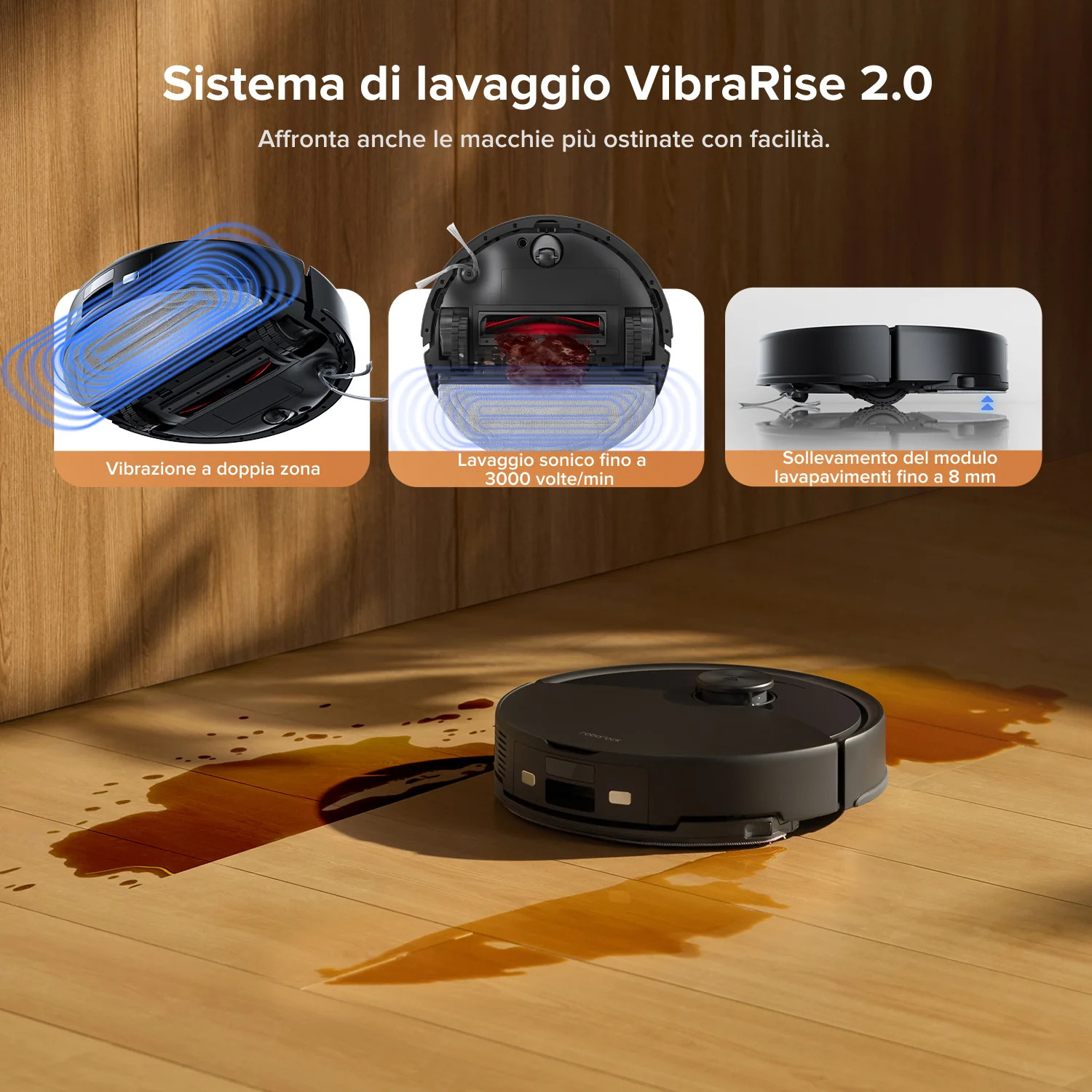 ROBOT ASPIRAPOLVERE ROBOROCK Q10 VF+, Potenza 45 W, Autonomia fino a 150 min, Sensore di superficie, Spazzola laterale, Base di carica, nero
