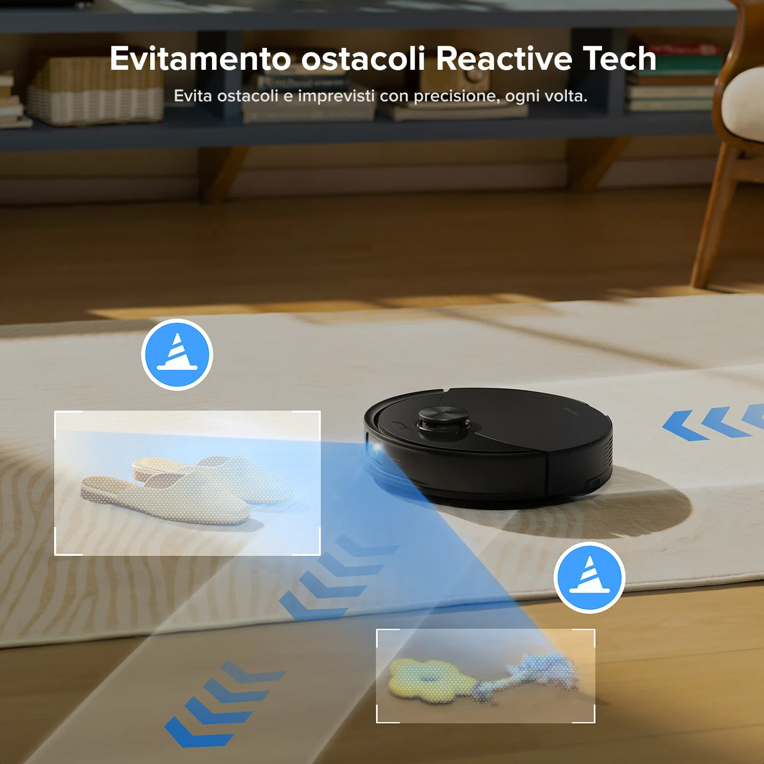 ROBOT ASPIRAPOLVERE ROBOROCK Q10 VF+, Potenza 45 W, Autonomia fino a 150 min, Sensore di superficie, Spazzola laterale, Base di carica, nero
