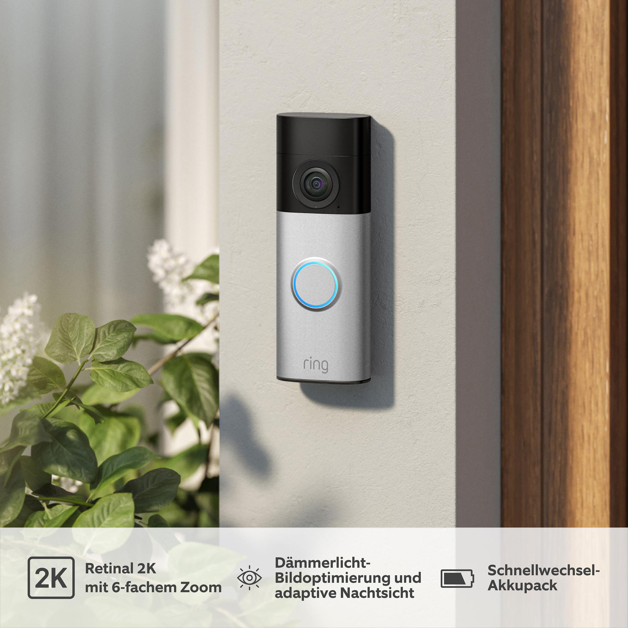 RING Battery Video Doorbell Plus (2nd Gen) + Chime (3rd Gen) Türklingeln