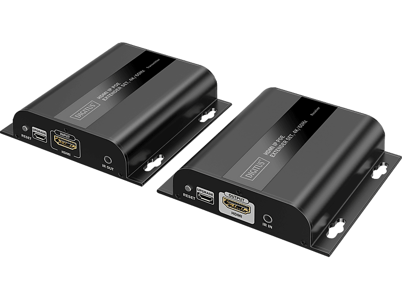 DIGITUS HDMI IP Extender Set, 4K/60Hz 120/200 m, PoE, One-to-Many, Cat, Schwarz; HDMI IP Extender Set----HDMI IP Extender Set