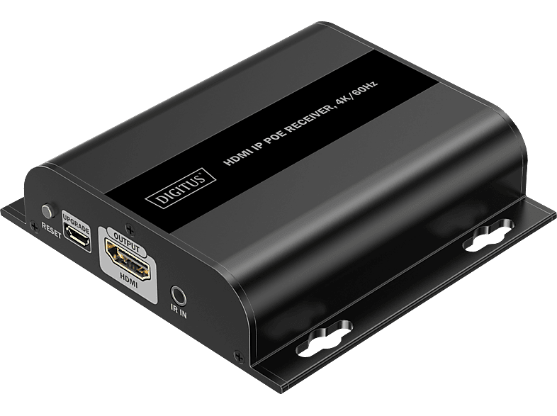 DIGITUS HDMI IP PoE Empfänger für DS-55353, 4K/60Hz, 120/200 m, One-to-Many, Cat, Schwarz; HDMI IP PoE Empfänger----HDMI IP PoE Empfänger
