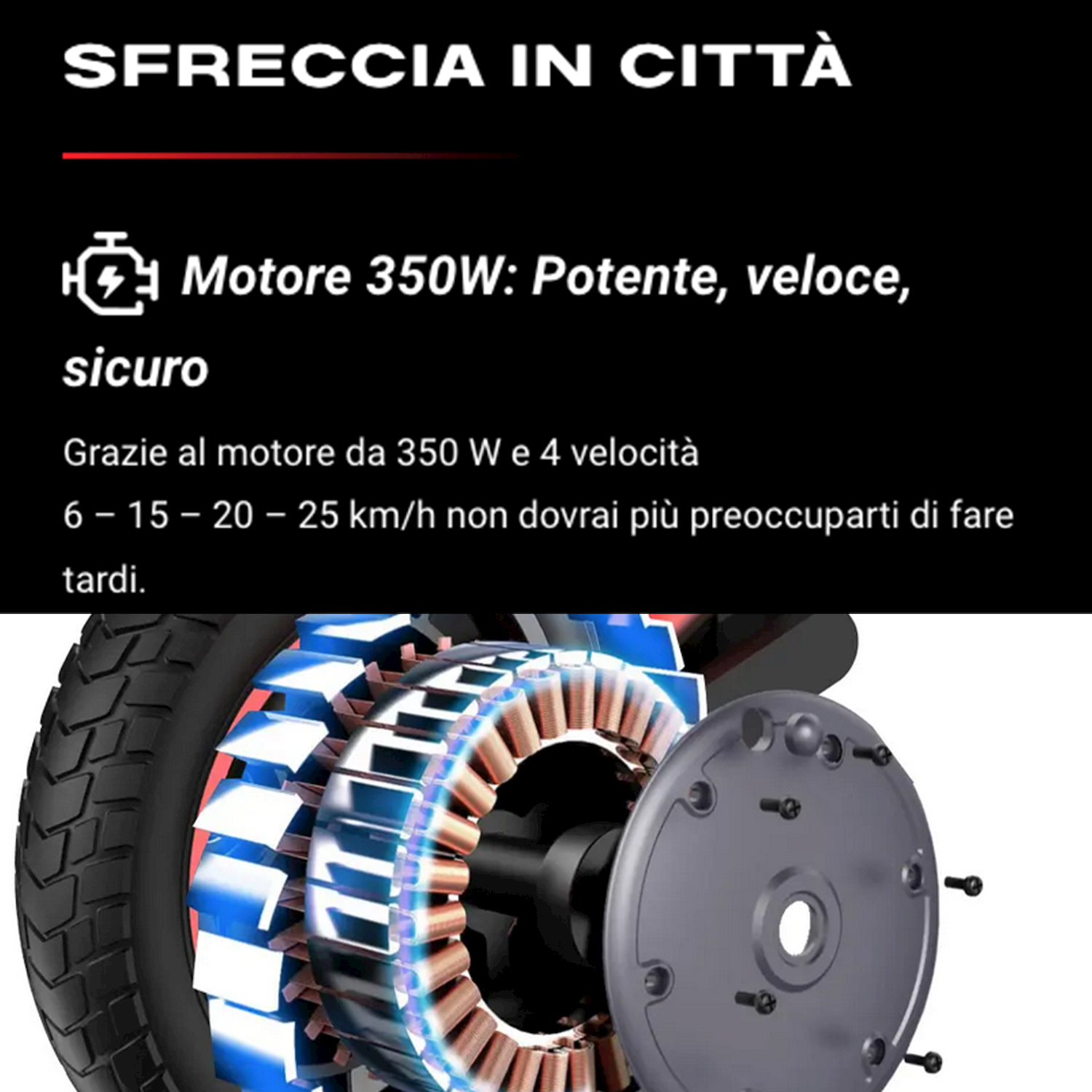 Monopattino Elettrico VIVOBIKE M-V30X nero, ruote da 10", velocità max 25 Km/h, motore 350W, autonomia fino a 30Km, batteria da 10000mAh