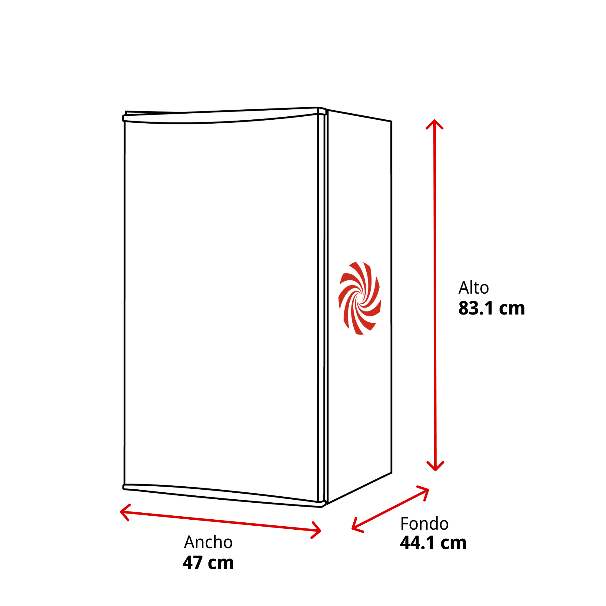 Congelador vertical - Infiniton CV-85L8BDD, 63L, Alto 83.1 cm, Cíclico, Silent design, Control de temperatura mecánico, Blanco