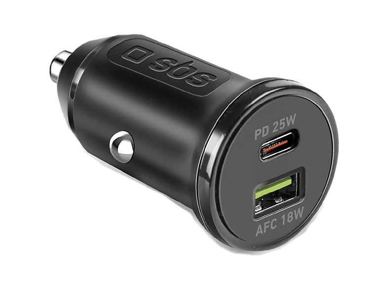 Ładowarka samochodowa SBS USB-A USB-C PD 25W Czarny TECRPD25W