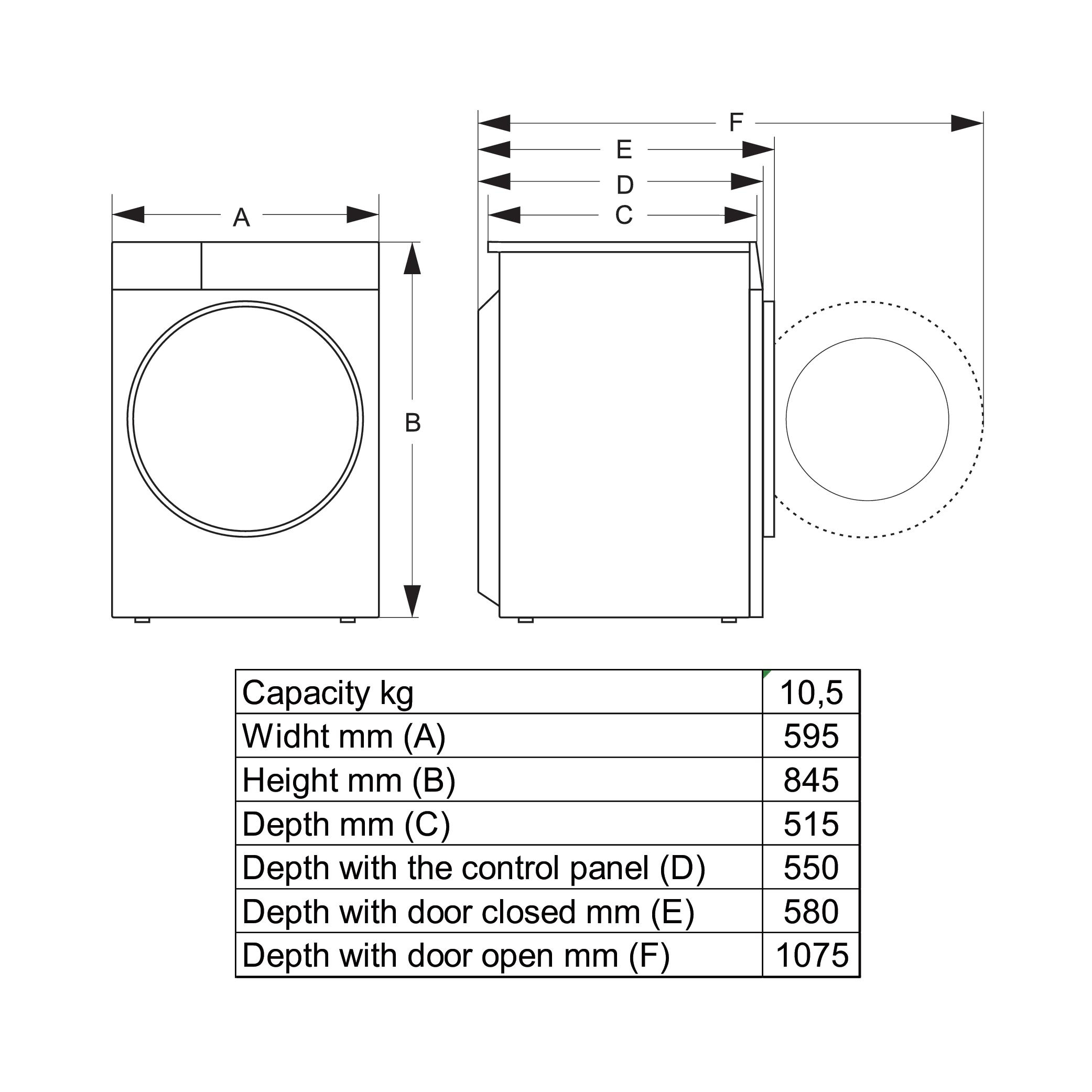 HISENSE WF5I1045BWQ Waschmaschine (10,5 kg, 1400 U/Min., A)