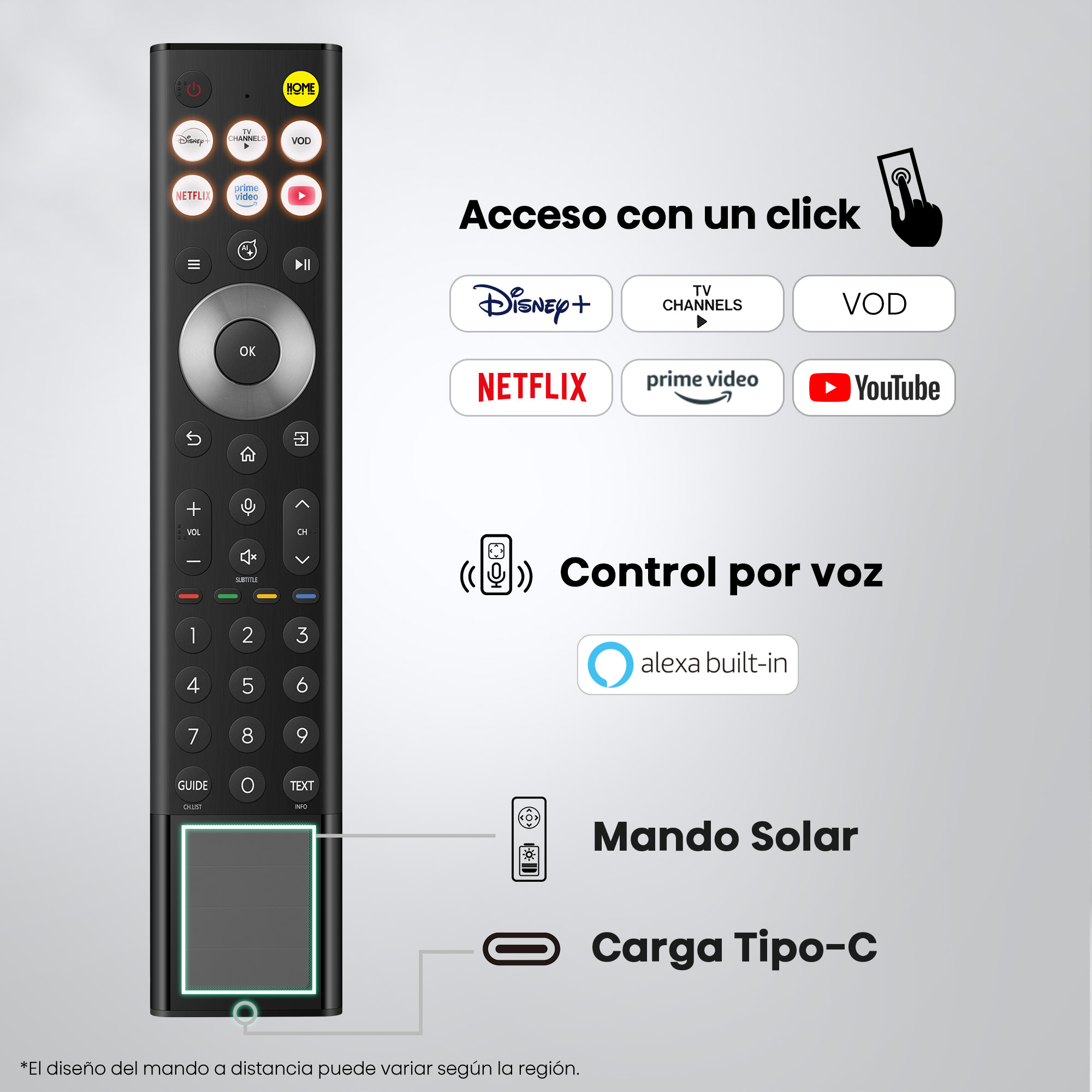 TV RGB Mini LED 65" - Hisense 65UR8S, UHD 4K, Hi-View AI Engine RGB, Modo Juego, Pantalla Antirreflejos, Smart TV,  Full IA, Gris Carbón