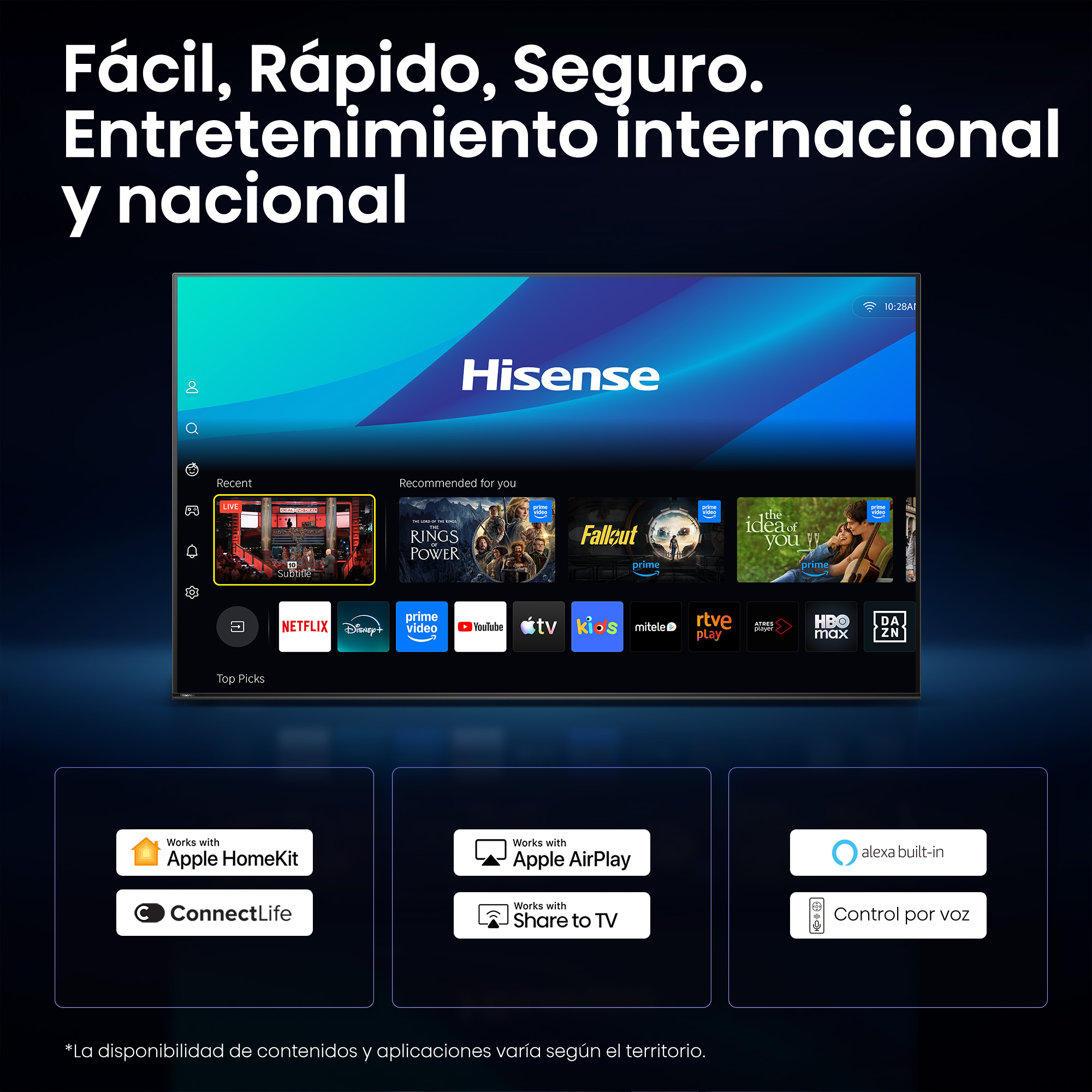 TV RGB Mini LED 65" - Hisense 65UR8S, UHD 4K, Hi-View AI Engine RGB, Modo Juego, Pantalla Antirreflejos, Smart TV,  Full IA, Gris Carbón