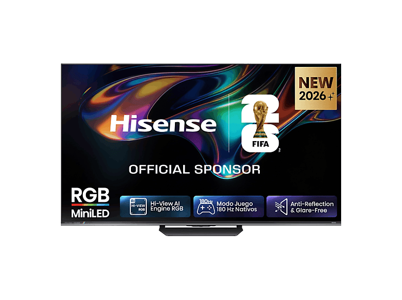 Hisense TV para el MundialRgb Mini Led 85", 85Ur8s, Uhd 4K, Hi-View Ai Engine Rgb, Modo Juego, Pantalla Antirreflejos, Smart Tv, Full Ia, Gris Carbón MediaMarkt