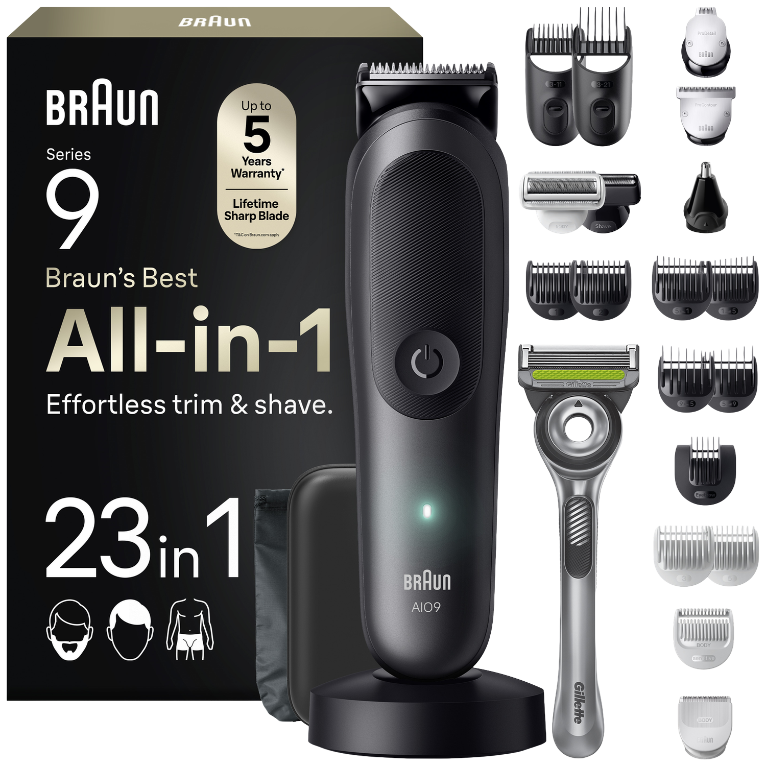 BRAUN AIO9560 Multigroomer Zwart