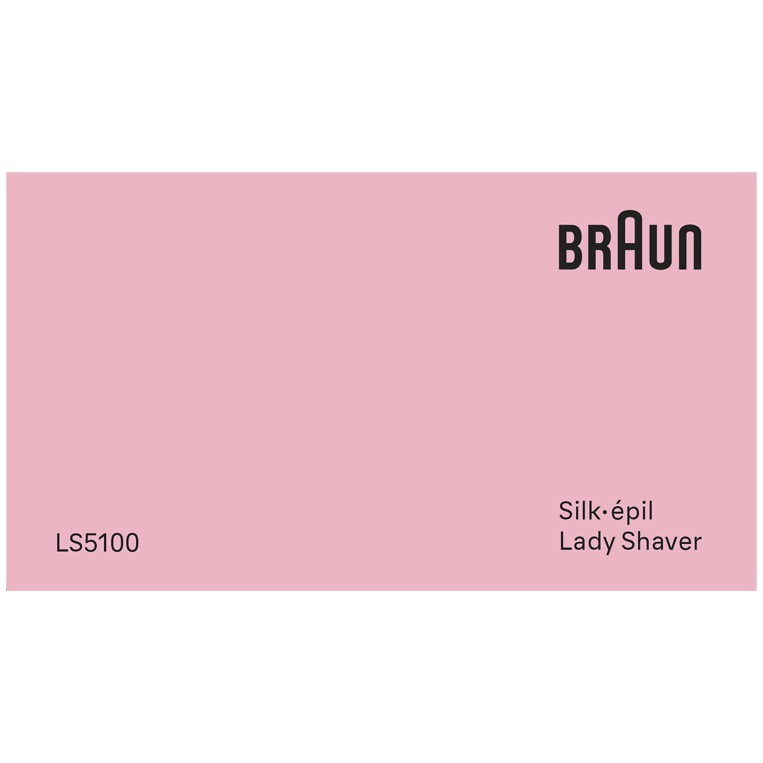 Emballage rose avec logo Braun noir, texte Silk-épil Lady Shaver et LS5100.