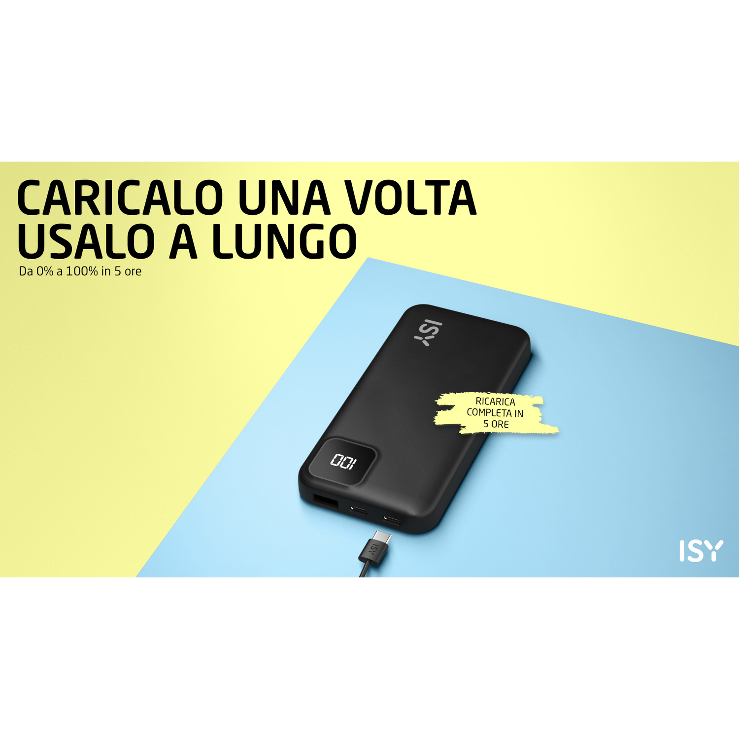 Powerbank ISY IPP-10001 10000 mAh, Nero