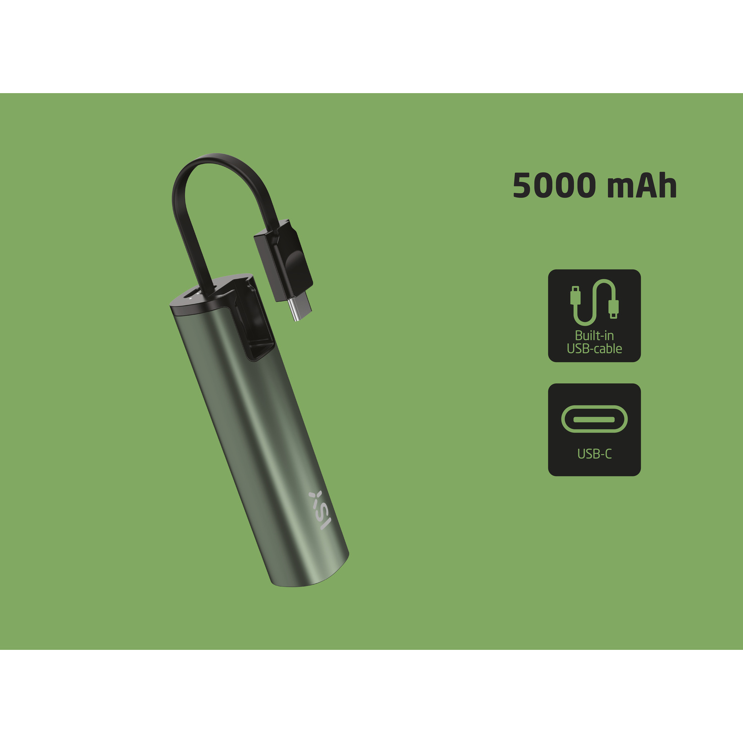 Powerbank  ISY IPP-5100 5000 mAh, Verde