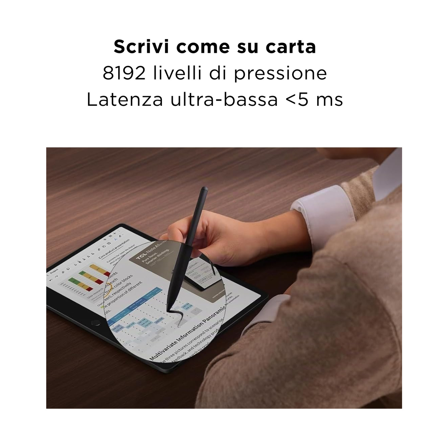 Tablet TCL Note A1 NXTPAPER con T-pen Pro + Flip Case, 256 GB, 11,5 ", Grigio scuro