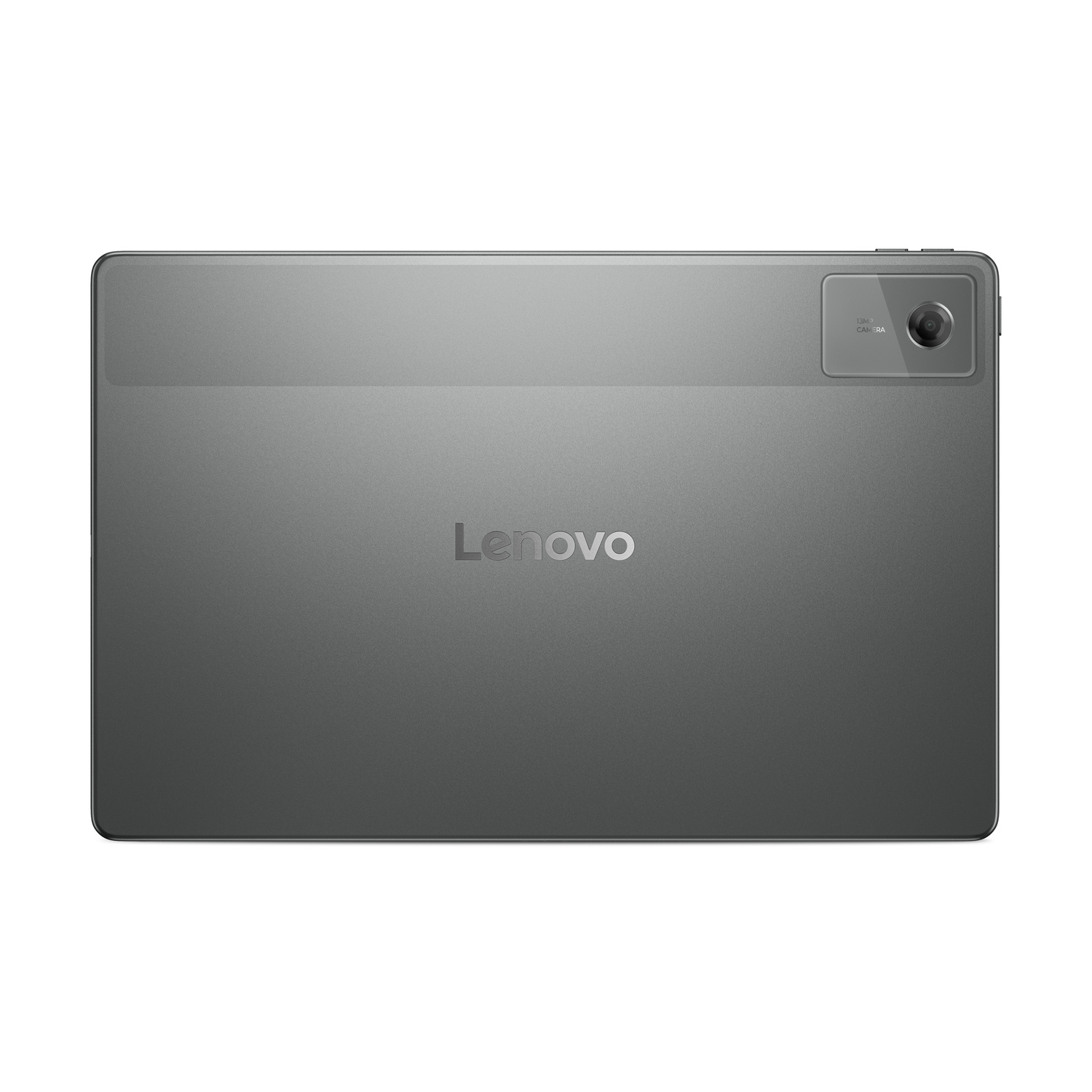 Il retro grigio di un tablet Lenovo con un modulo fotocamera.