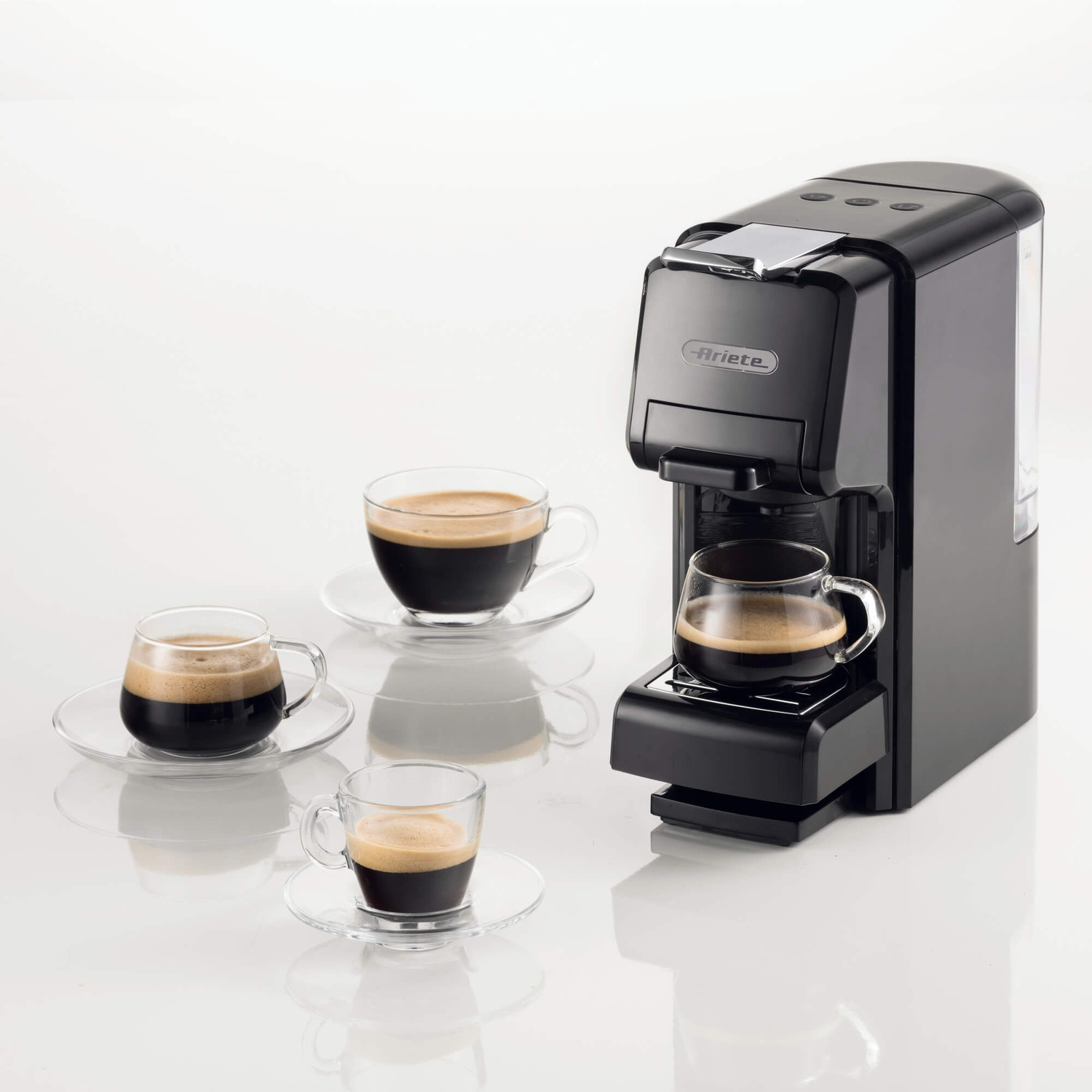 MACCHINA CAFFÈ CAPSULE ARIETE MACCHINA CAFFE'  CASSETTI, Compatibile con Capsule Nespresso, Pressione pompa 19 bar, Potenza 1350 W, Serbatoio acqua 0,7 l, Nero