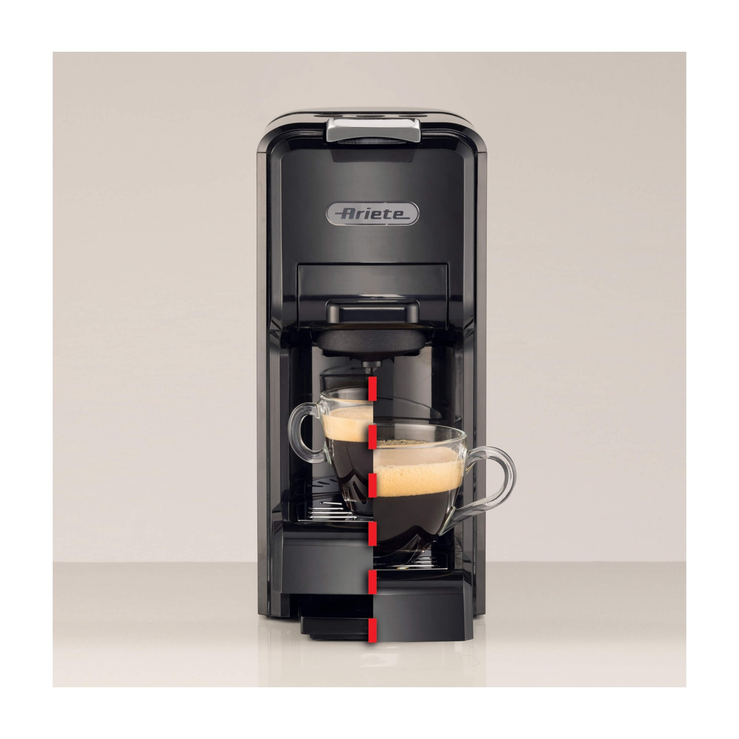 MACCHINA CAFFÈ CAPSULE ARIETE MACCHINA CAFFE'  CASSETTI, Compatibile con Capsule Nespresso, Pressione pompa 19 bar, Potenza 1350 W, Serbatoio acqua 0,7 l, Nero