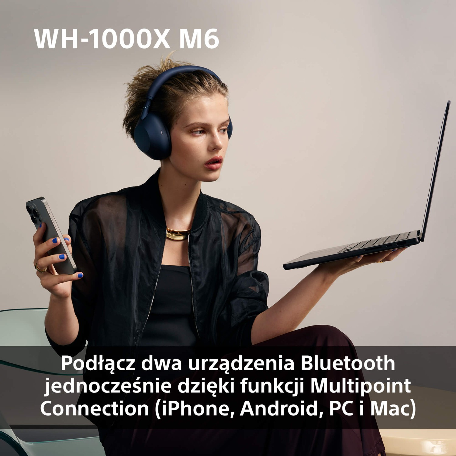 Słuchawki bezprzewodowe SONY WH-1000XM6 ANC Oliwkowy