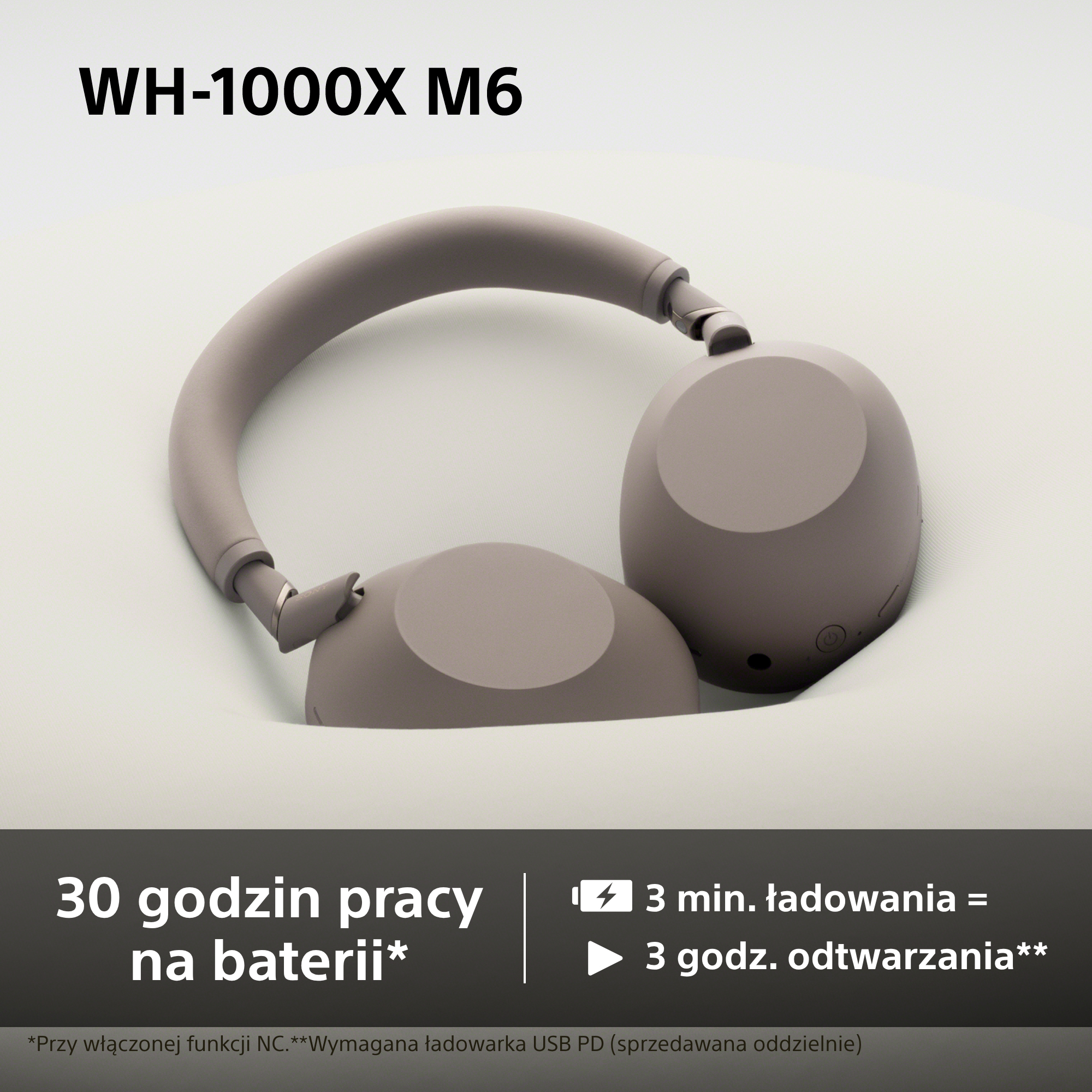 Słuchawki bezprzewodowe SONY WH-1000XM6 ANC Piaskowy