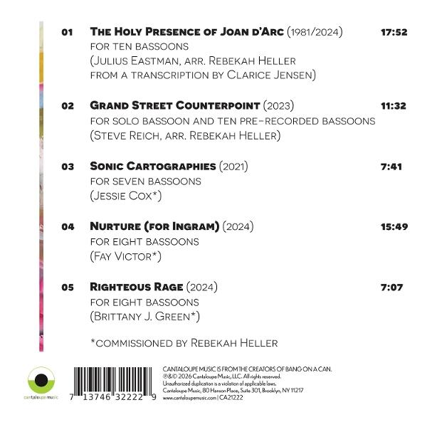 Rückseite einer CD-Hülle mit Titelliste, Komponisten und Barcode vor weißem Hintergrund.