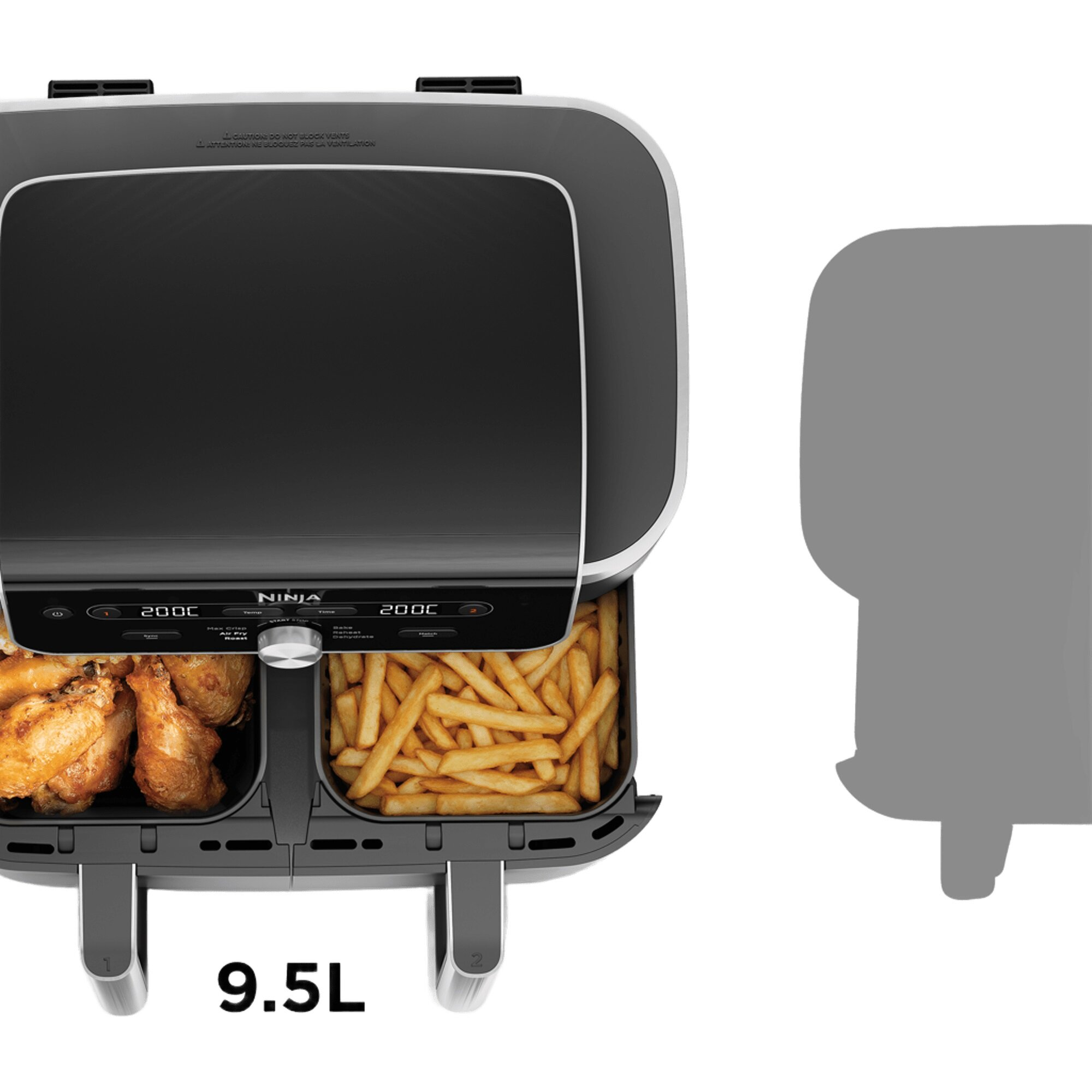 Frytkownica Air fryer NINJA DZ901EU 9,5 l z podwójnym koszem Czarny