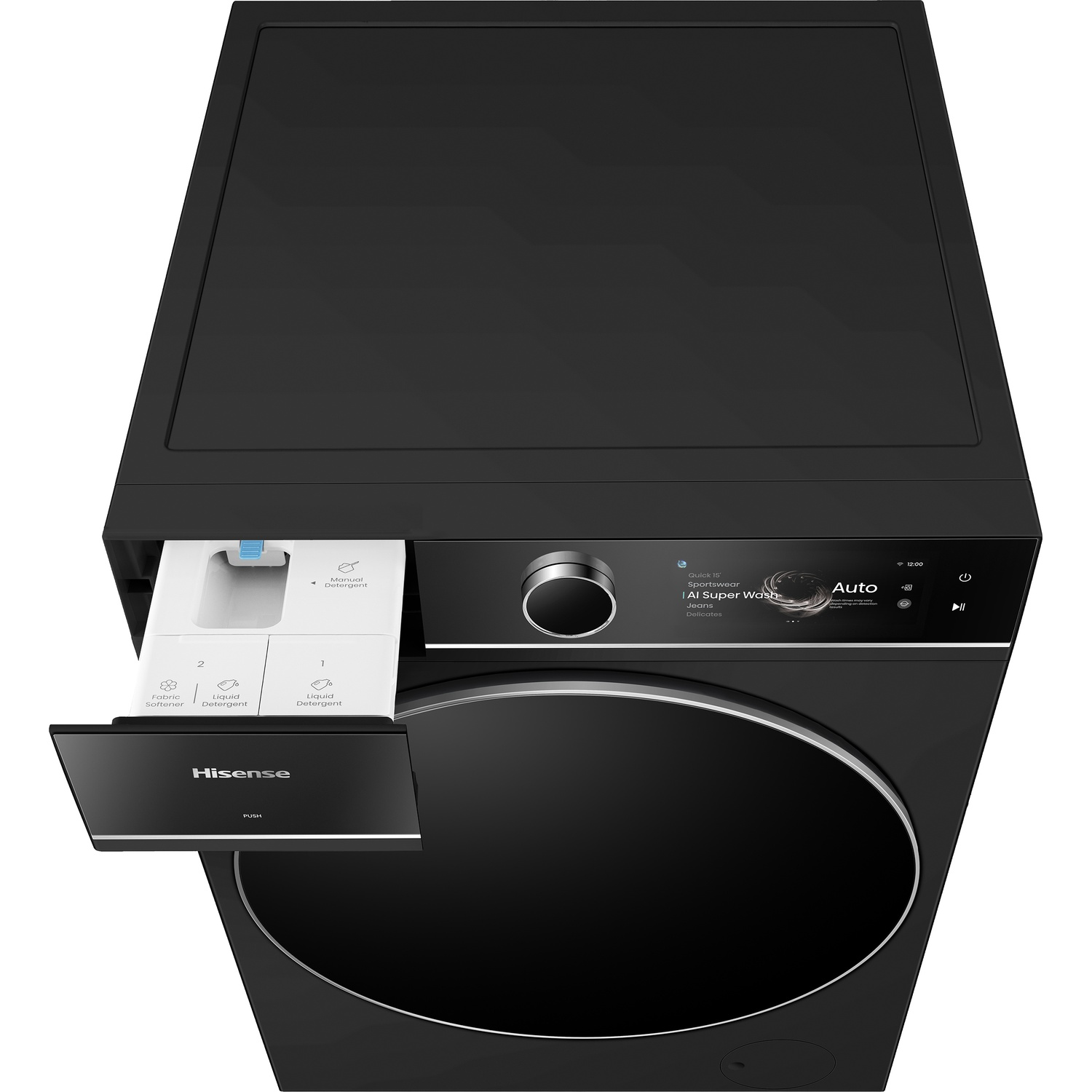 HISENSE Lave-linge à dosage automatique WF7i1248BBR/BLX (12 kg, 1400 tr/min, classe A)