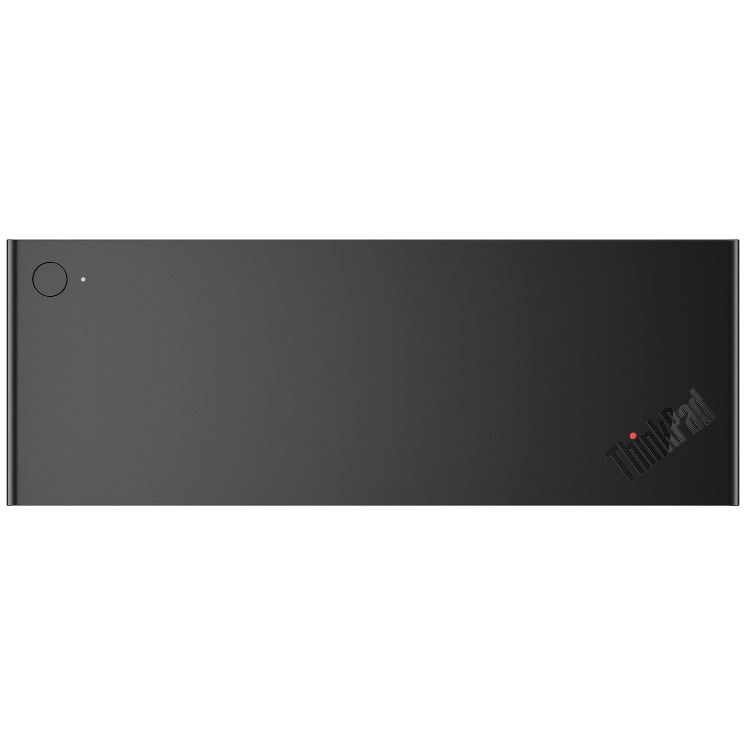 Appareil accessoire ThinkPad noir avec un point de logo rouge sur fond blanc.