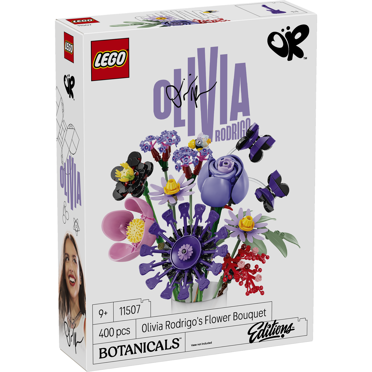 LEGO Botanicals doos met Olivia Rodrigo's bloemenboeket.