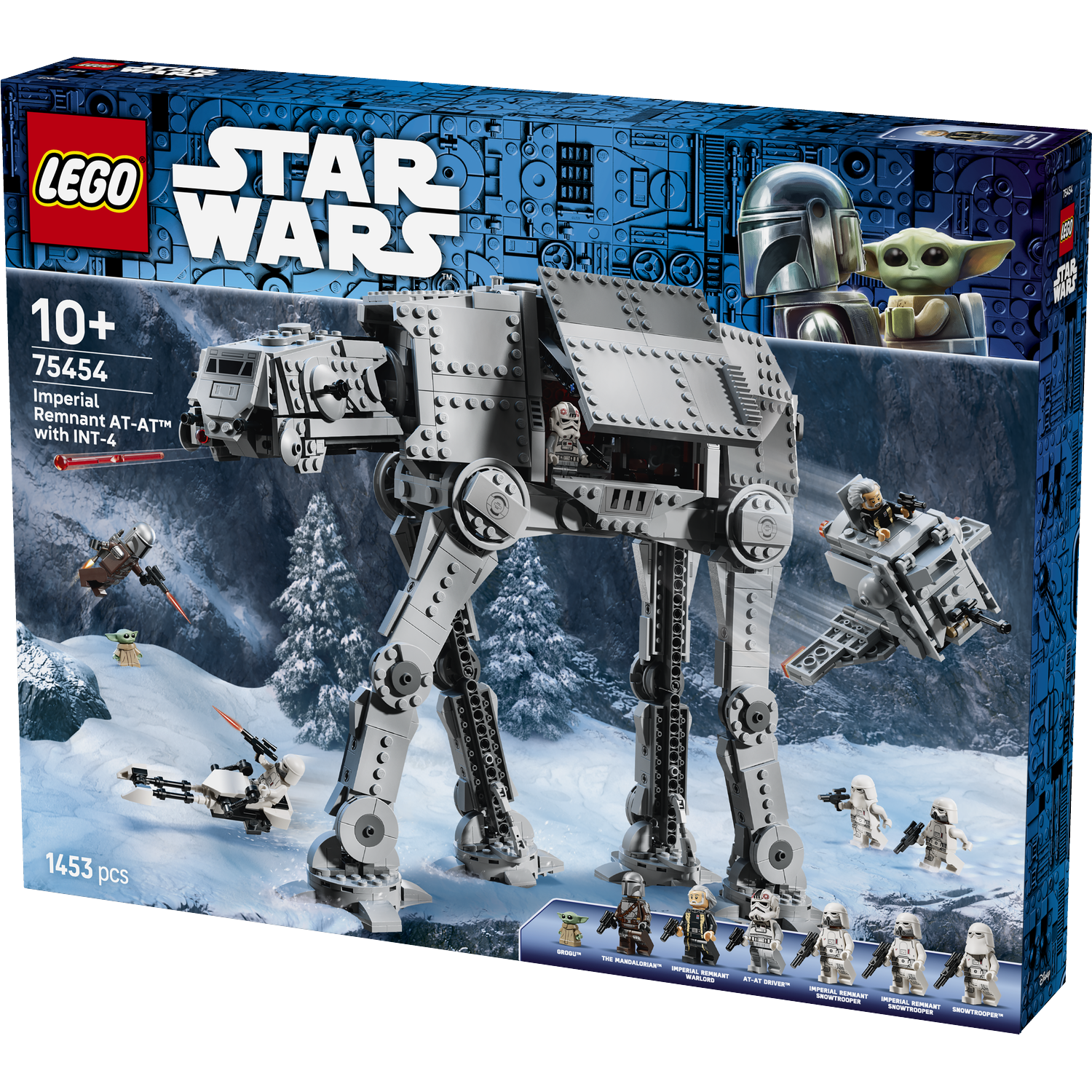 Lego Star Wars Imperial Remnant AT-AT set box with figures in a snowy scene.