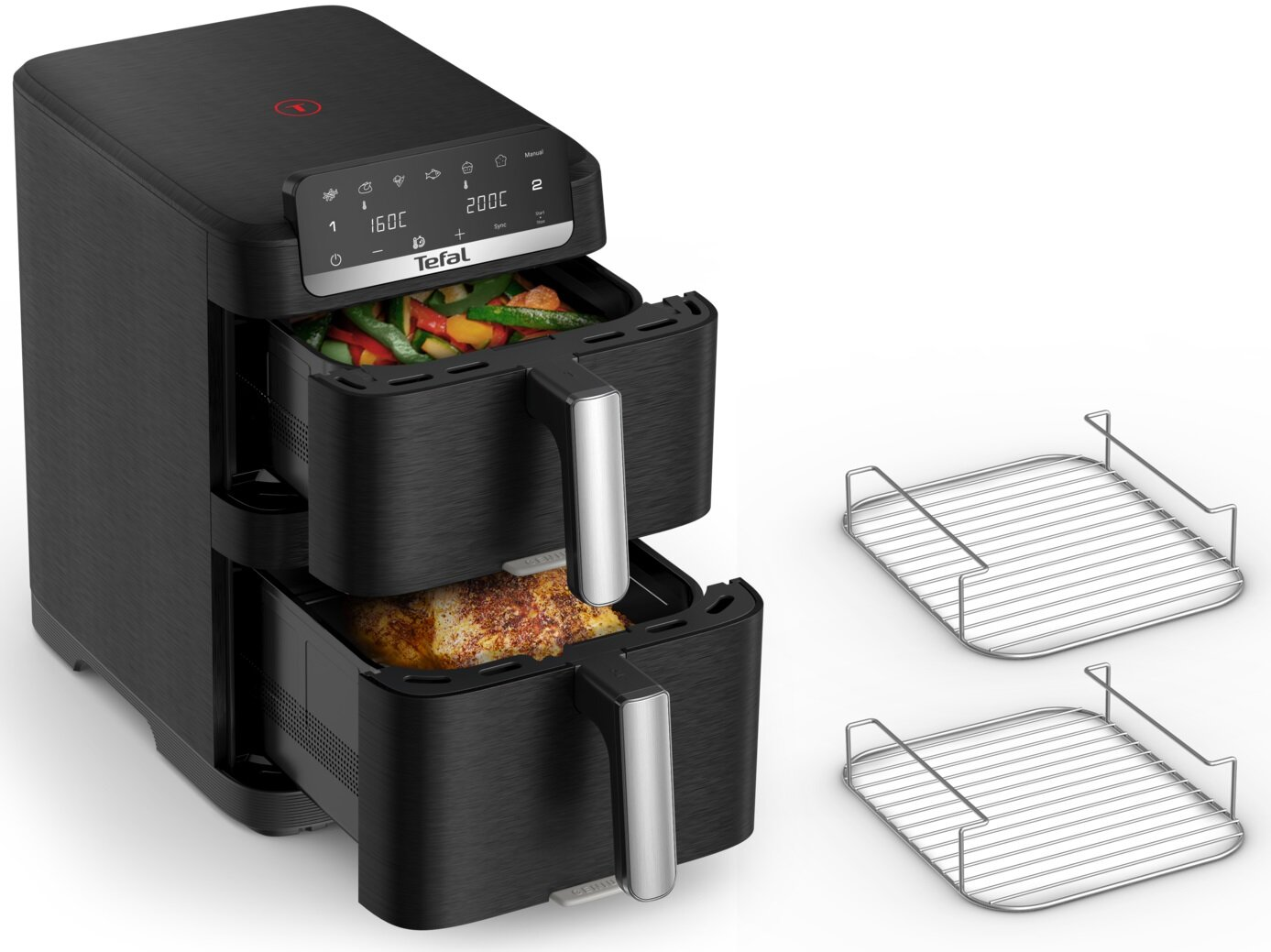 Frytkownica Air fryer TEFAL Easy Fry Stack EY7568E0 Czarny