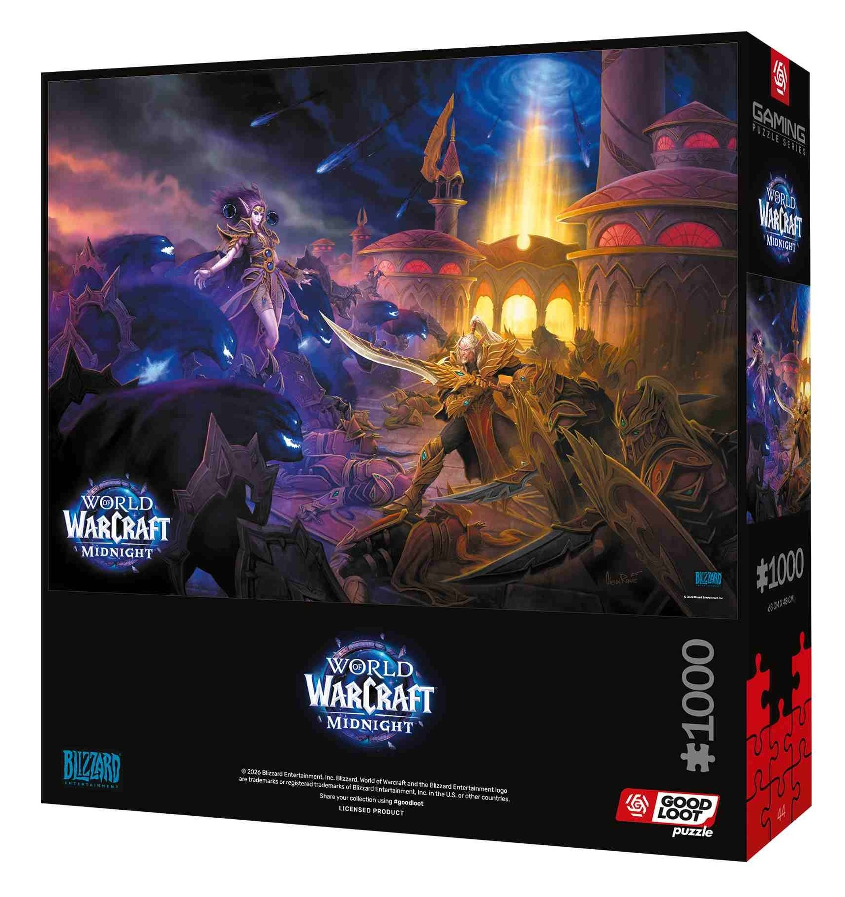Pudelko z puzlami World of Warcraft Midnight na 1000 elementów z scena bitwy.