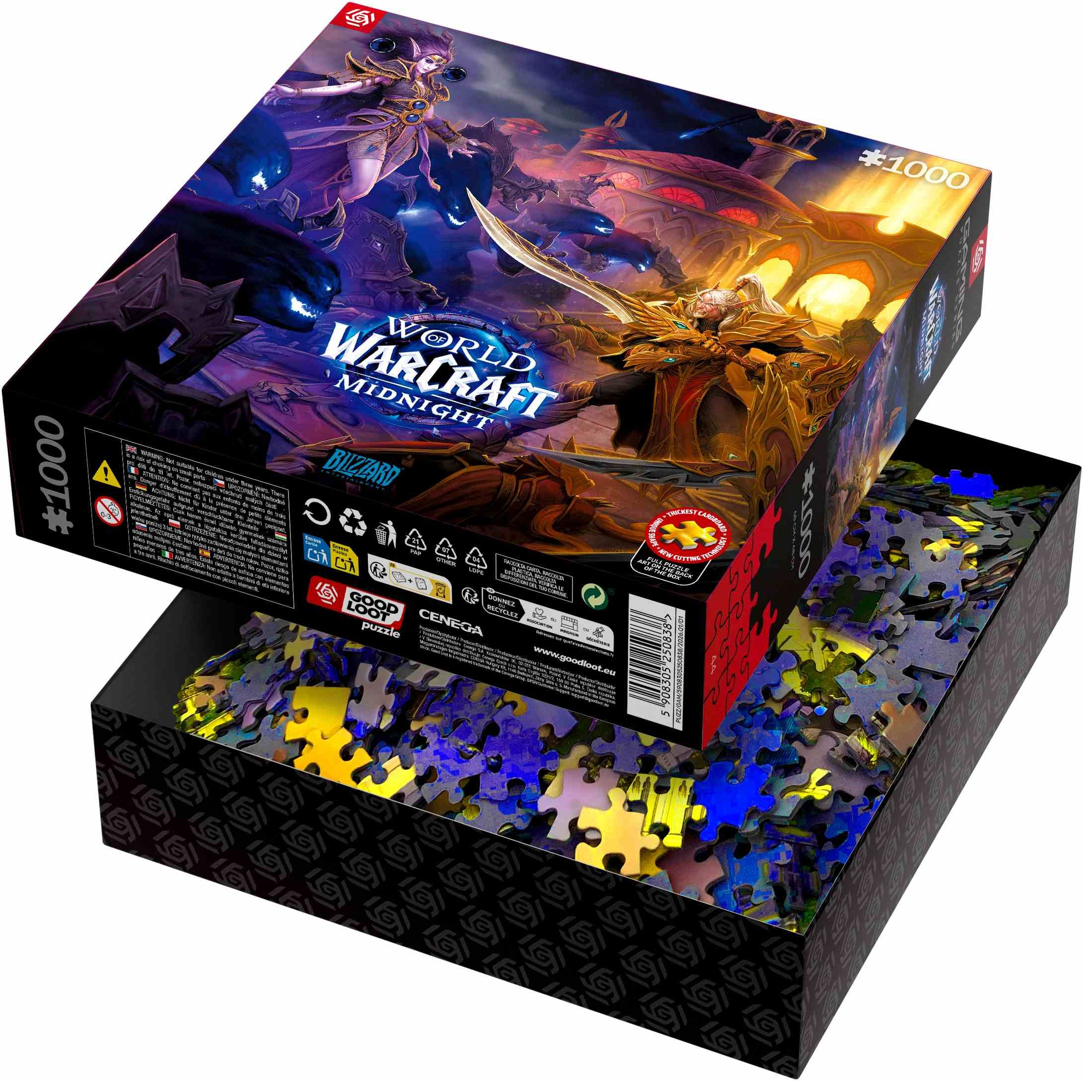 Puzzle World of Warcraft Midnight 1000 elementów w otwartym pudełku.