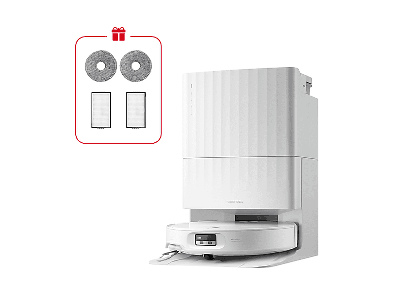ROBOT ASPIRAPOLVERE ROBOROCK QREVO S PROX W , Potenza 60 W, Lavapavimenti, Autonomia fino a 180 min, Sensore di superficie, Spazzola laterale, Base carica, Bianco