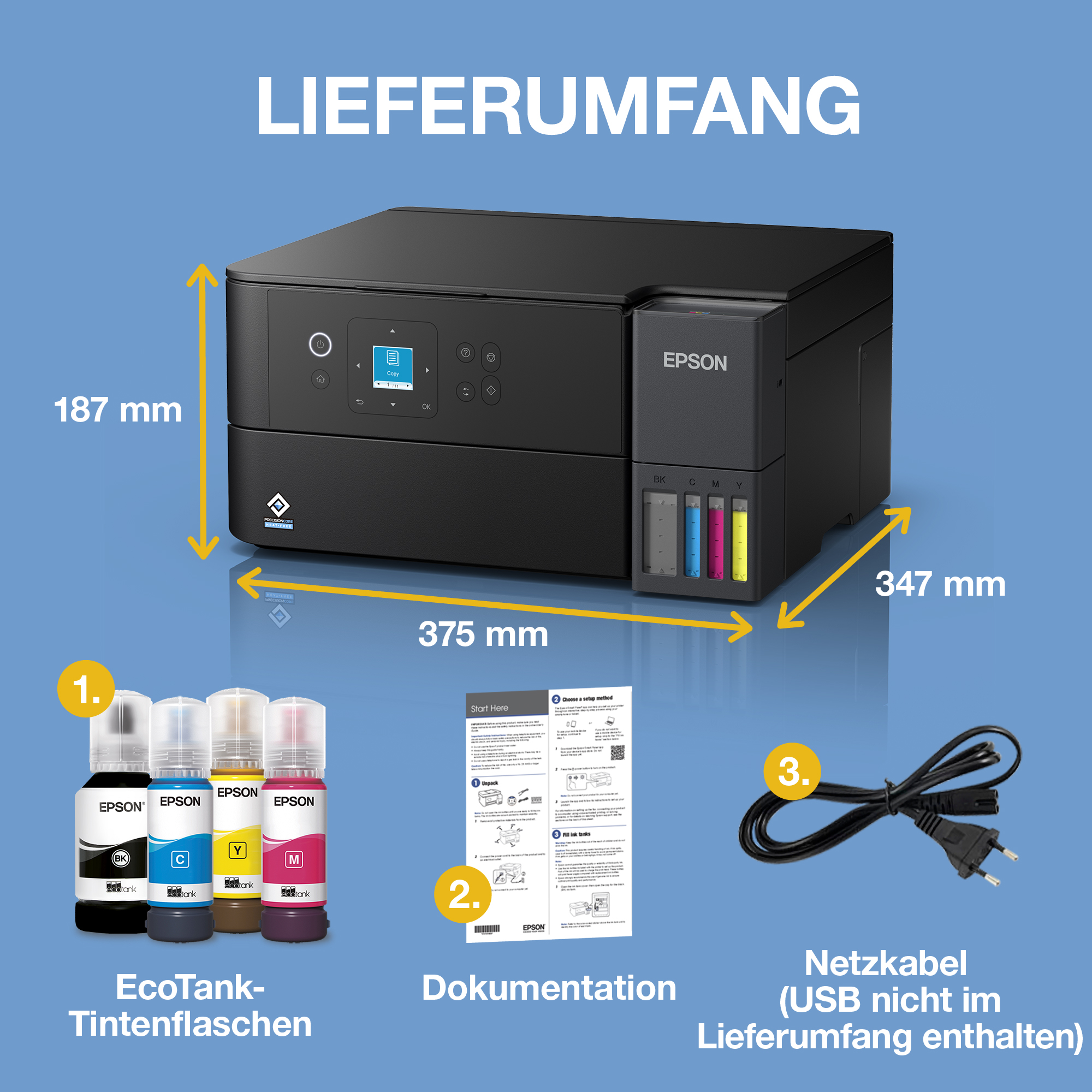 EPSON EcoTank ET-2951 Multifunktionsdrucker, Schwarz
