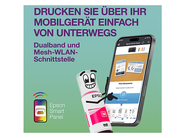 EPSON EcoTank ET-4951 Multifunktionsdrucker, WLAN, Duplexeinheit (für beidseitigen Druck), A4, A5, A6, Schwarz — Foto 5 von 5