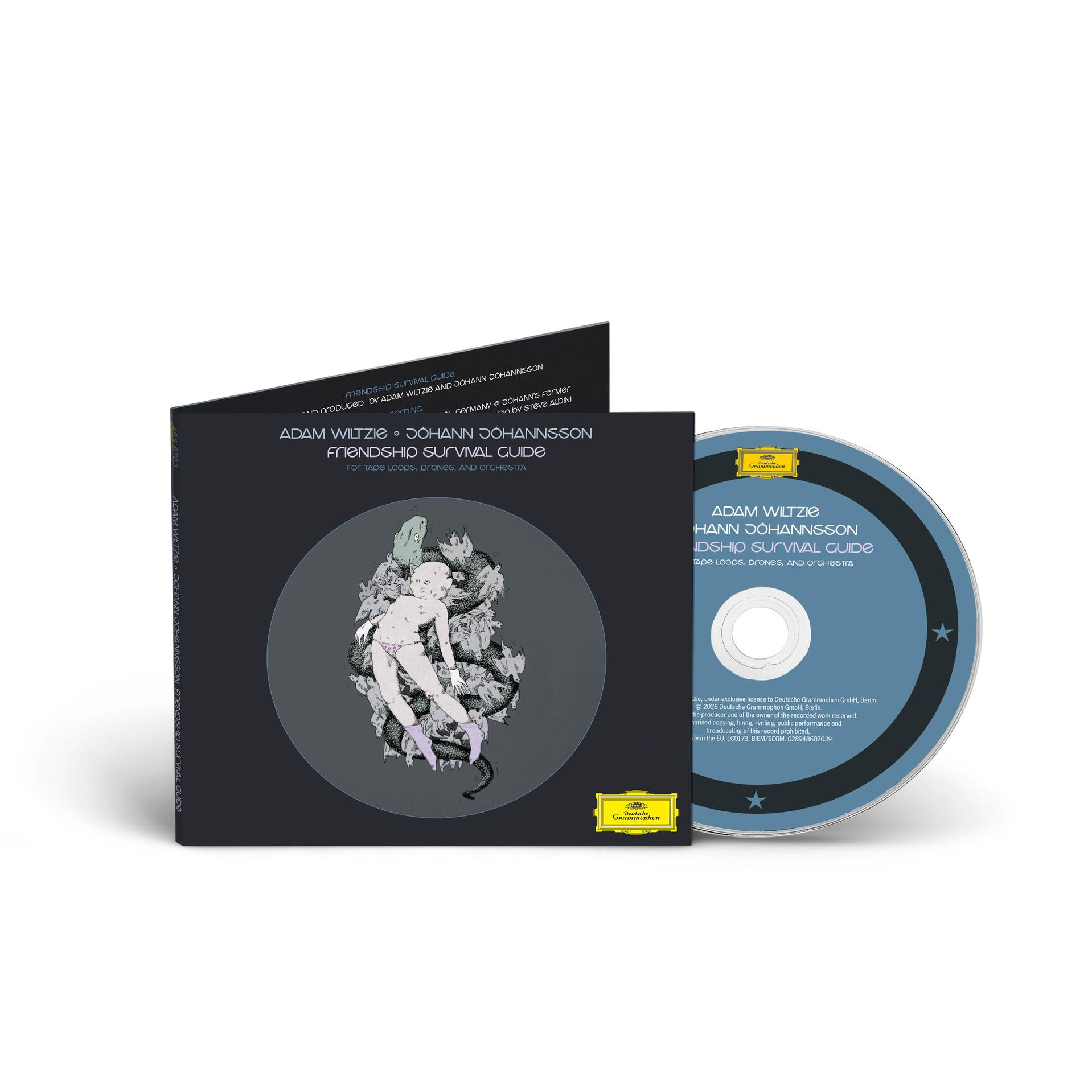 CD-Hülle und Disc mit surrealer Illustration von Adam Wiltzie und Jóhann Jóhannsson.