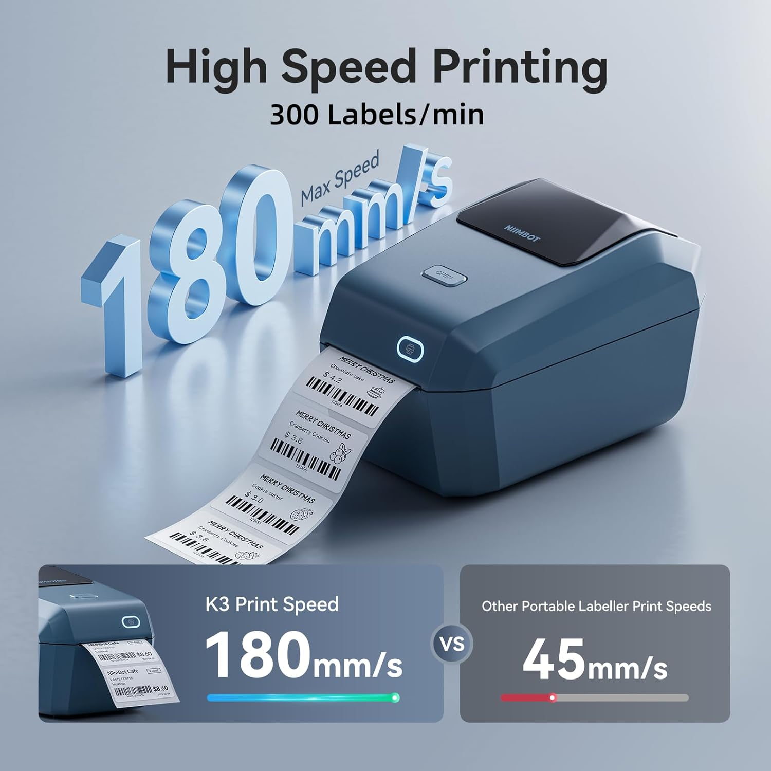 NIIMBOT K3W - Labelprinter - Thermal print - Space Blue Labelprinter