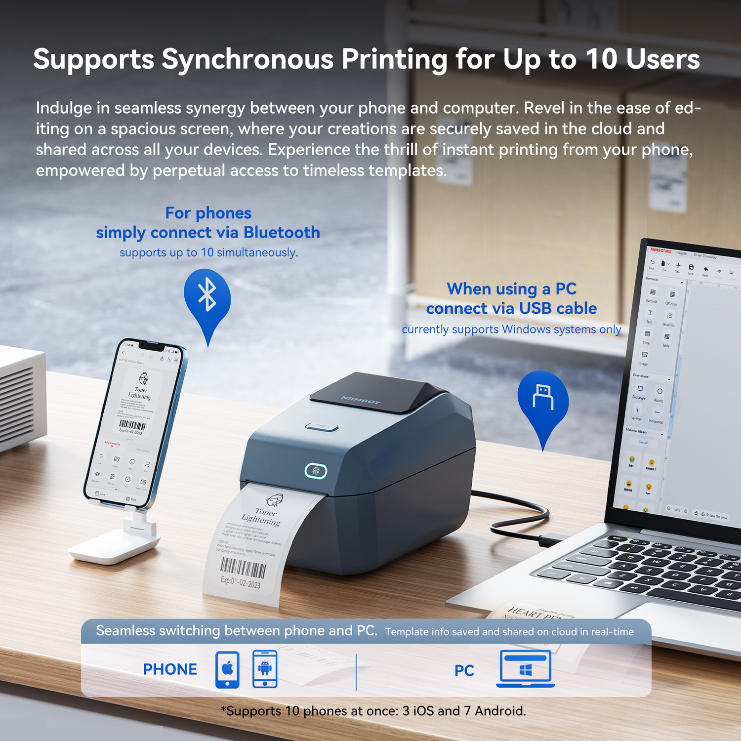 NIIMBOT K3W - Labelprinter - Thermal print - Space Blue Labelprinter