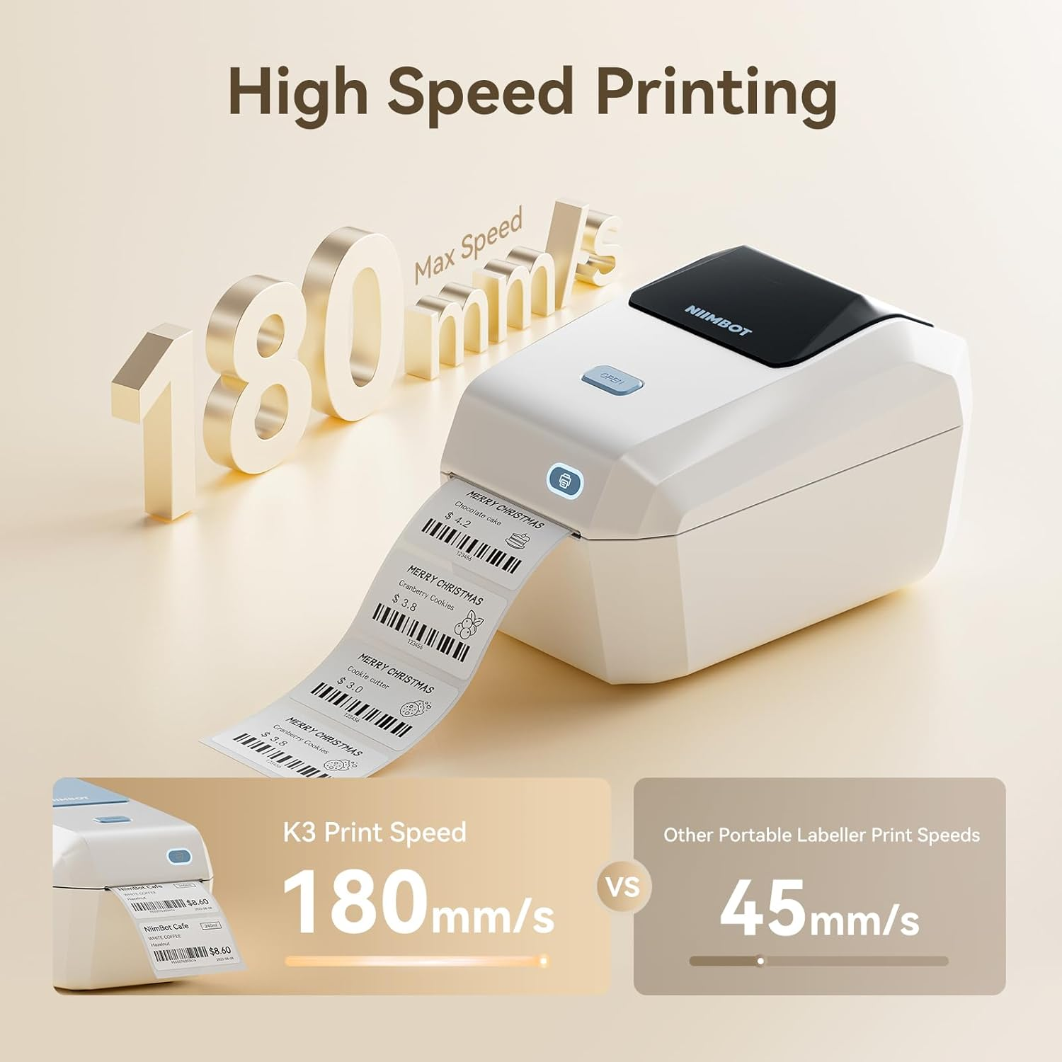 NIIMBOT K3W - Labelprinter - Thermal print - White Labelprinter