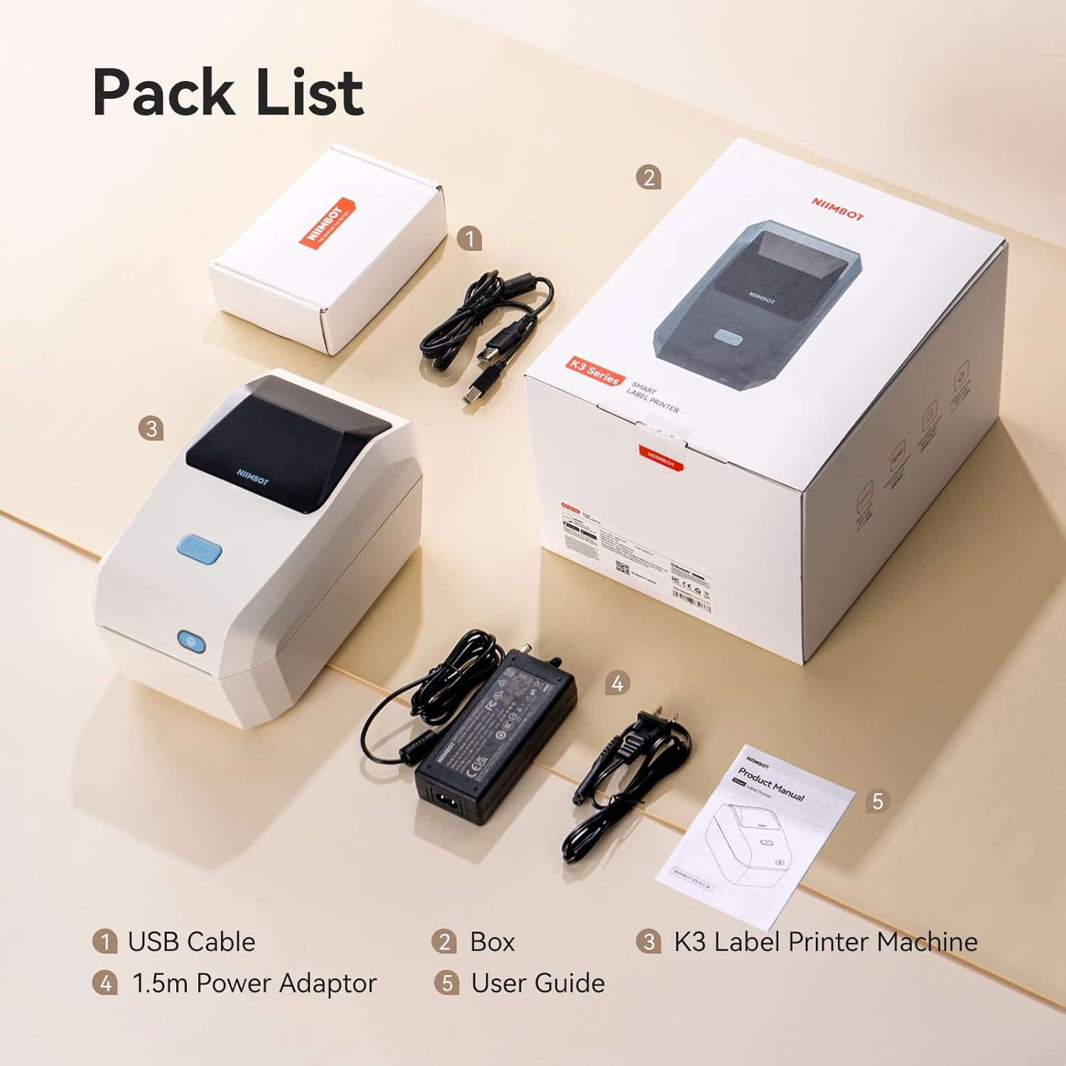 NIIMBOT K3W - Labelprinter - Thermal print - White Labelprinter
