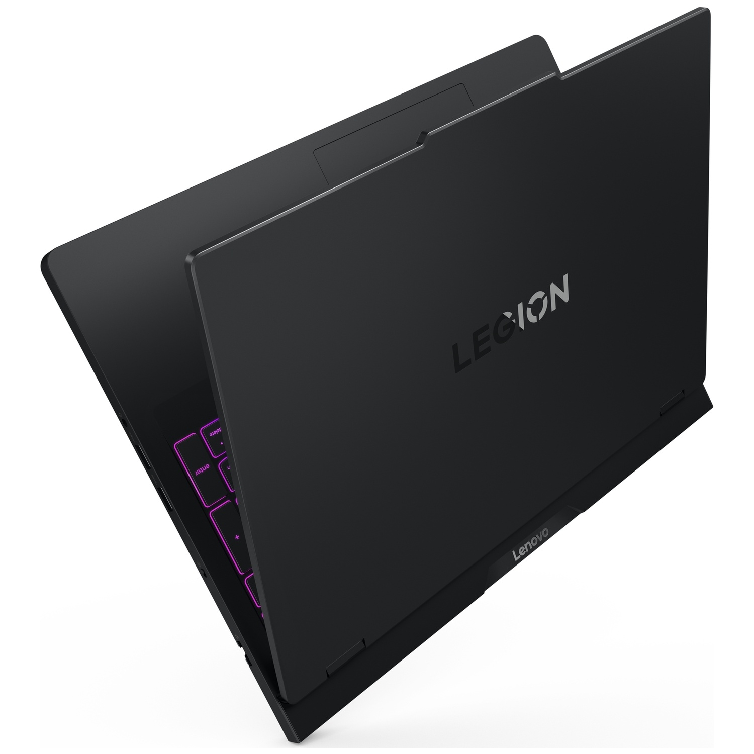 Ordinateur portable Lenovo Legion noir avec écran fermé et bords de clavier visibles.