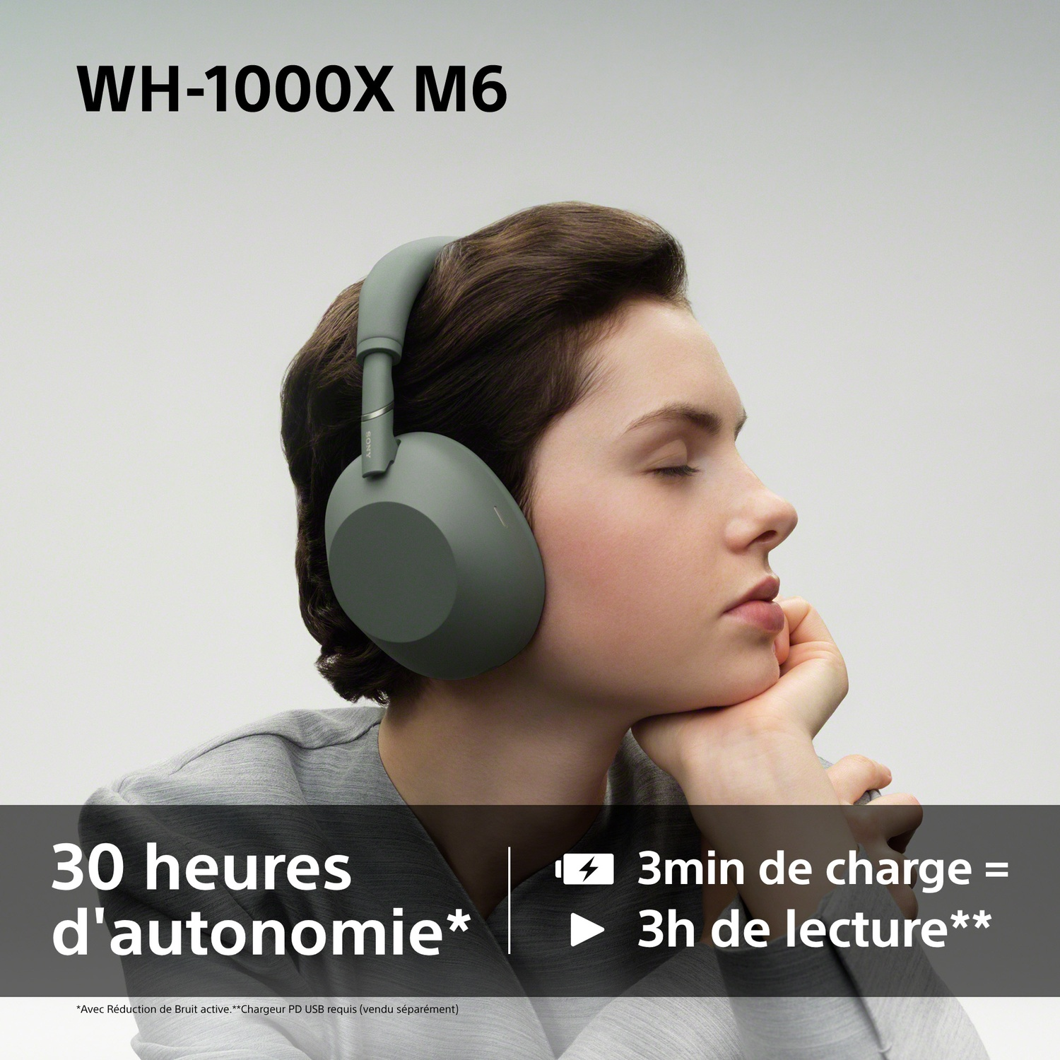 SONY WH-1000XM6 Olive Grey Over-ear Draadloze hoofdtelefoon Met Noise-cancelling