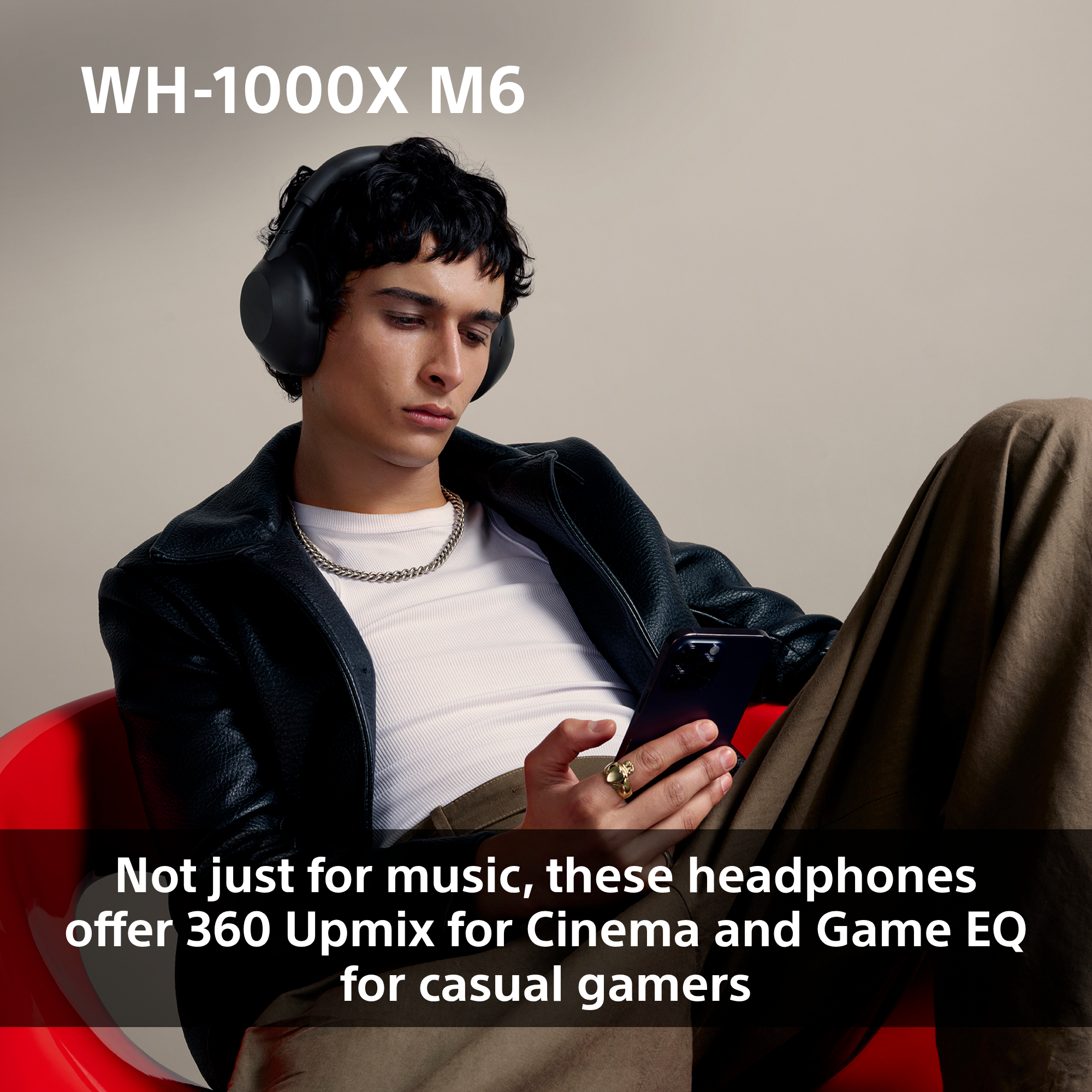 SONY WH-1000X M6, Over-ear Cuffie con tecnologia di cancellazione del rumore Bluetooth (Piegabile) Olive Gray