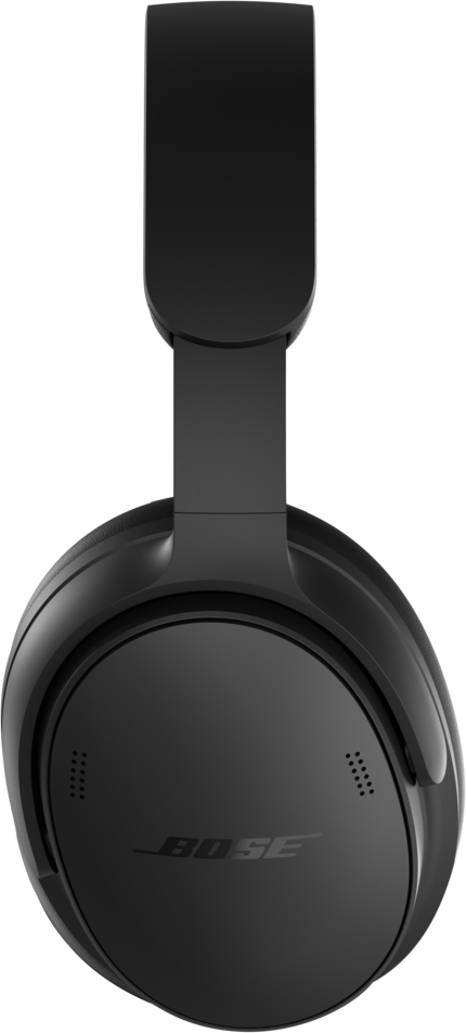 Casque supra-auriculaire noir de Bose sur fond noir.
